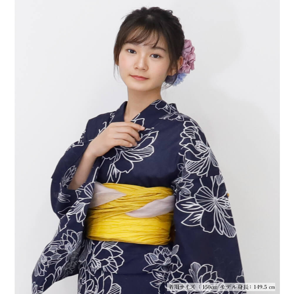 子供浴衣 単品 ジュニア ジュニア浴衣 子供 浴衣 女の子浴衣 140 150 160 レトロ ...
