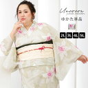 浴衣 大きいサイズ レディース ゆかた 大人 浴衣単品 3L 4L ぽっちゃり ふくよかさん向け 大きい 百合 ベージュ 鹿の子