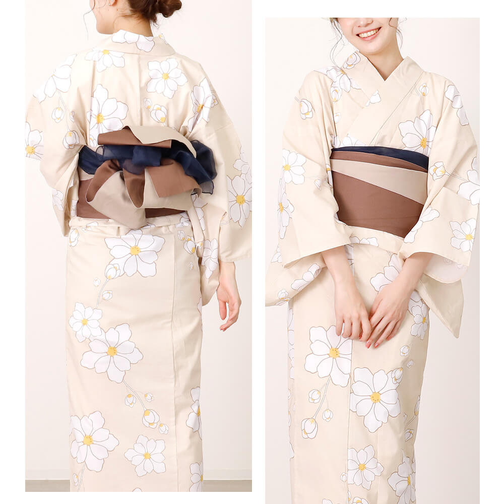 レディース 浴衣 "杏色の花蕾" 単品 浴衣 レディース 上品 杏色 ナチュラル 花柄 おしゃれ 綿100％ 肌触り 花火大会 大人 夏祭り コーデ 初心者 着やすい浴衣 ナチュラル シンプル 北欧 レト
