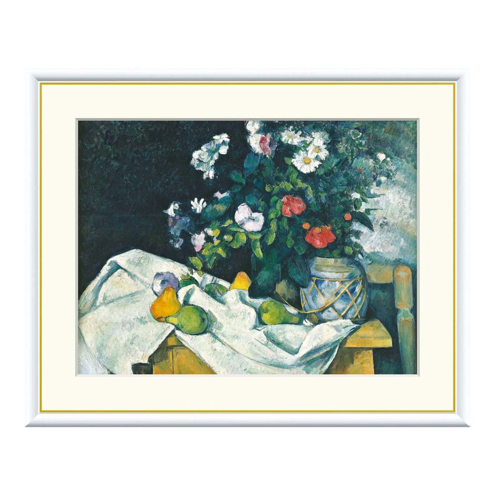 nonocのPaul Cezanne（ポール・セザンヌ） 花と果物のある静物 アートポスター（フレーム付き） ポスター フレーム ポスターフレーム フレーム付き 送料無料 セザンヌ Cezanne ナチュラル シンプル 北欧｜アングル2