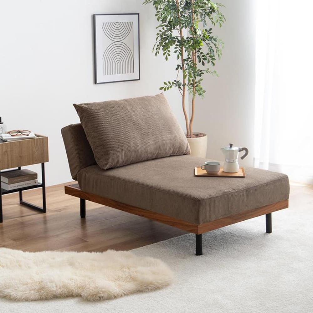リクライニングコーデュロイソファ　カウチタイプ リクライニングソファ カウチソファ ローソファ ソファベッド コーデュロイソファ おしゃれソファ ワンルーム家具 省スペースソファ ナチュラルインテリア 北欧インテリア リビング家具 2人掛け