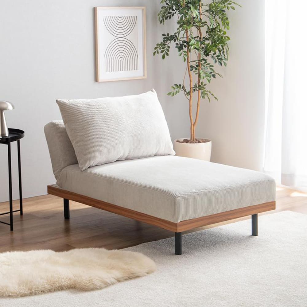 リクライニングコーデュロイソファ　カウチタイプ リクライニングソファ カウチソファ ローソファ ソファベッド コーデュロイソファ おしゃれソファ ワンルーム家具 省スペースソファ ナチュラルインテリア 北欧インテリア リビング家具 2人掛け