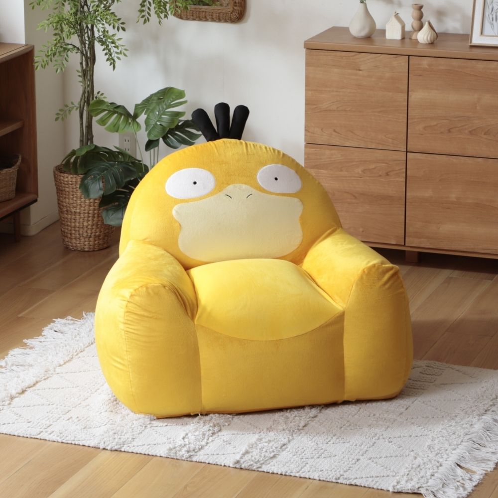 Rakuten - ポケモン コダック　ビーズソファ コダック ソファ ポケモン ソファ ビーズソファ かわいいソファ 子ども部屋 インテリア キッズソファ 1人掛けソファ キャラクター家具 洗えるカバー ソファ 軽いソファ リビング家具 おしゃれ雑貨 インテリア雑貨 もっちり座面 コンパクトソ