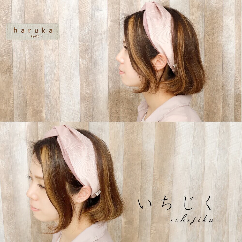 nonocのヘアバンド　ターバン　ヘアターバン　haruka　クロス　レディース　ヘアアクセサリー　浴衣　和装　ギフト　メール便5ポイント　ホワイトデー　母の日｜アングル3