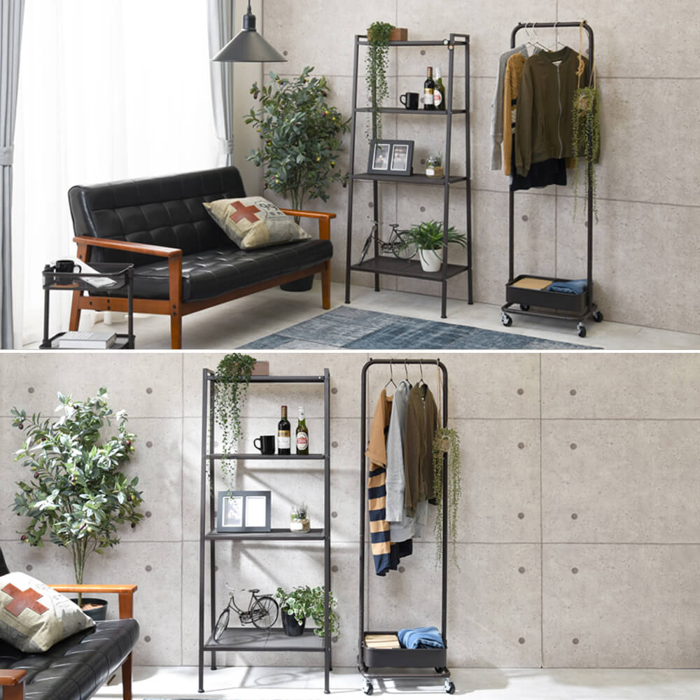 オープンラック ラック スチールラック 棚 4段 ディスプレイラック 幅59cm 収納 リビング マルチラック シェルフ くすみカラー 北欧 シンプル おしゃれ アースカラー ナチュラル シンプル 北欧 レトロ 西海岸 ミッドセン