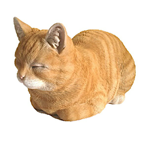 野川農園レジン製 香箱ねこ 猫　茶トラ ネコ　　12688サイズ(約):W34.5cm×D19cm×H17cm