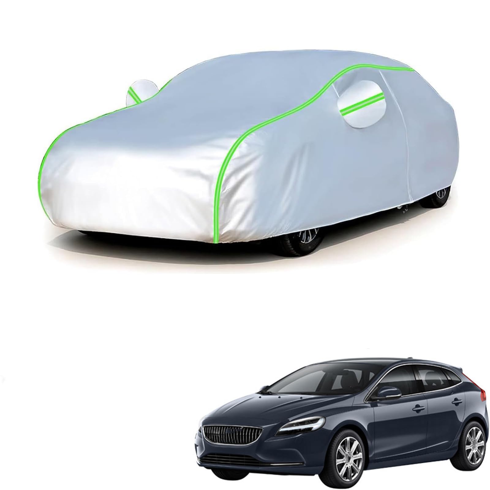 ボルボ V40 2013年2月〜2020年12月 専用 全天候対応自動車カバー 紫外線防止 雨対策 防風 防水 傷防止 反射ストリップ 収納袋 保護カバー