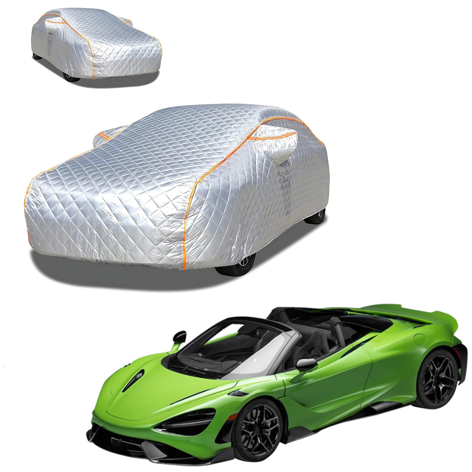 マクラーレン 765LTスパイダー 2021年7月?現行 専用 極厚5層構造 車カバー 雹対策 ボディカバー 裏起毛 防水 撥水 防雪 紫外線対策 自動車カバー 凍結防止 黄砂 PM2.5 対策 四季対応 屋外 屋内 傷防止 丈夫 収納袋付き