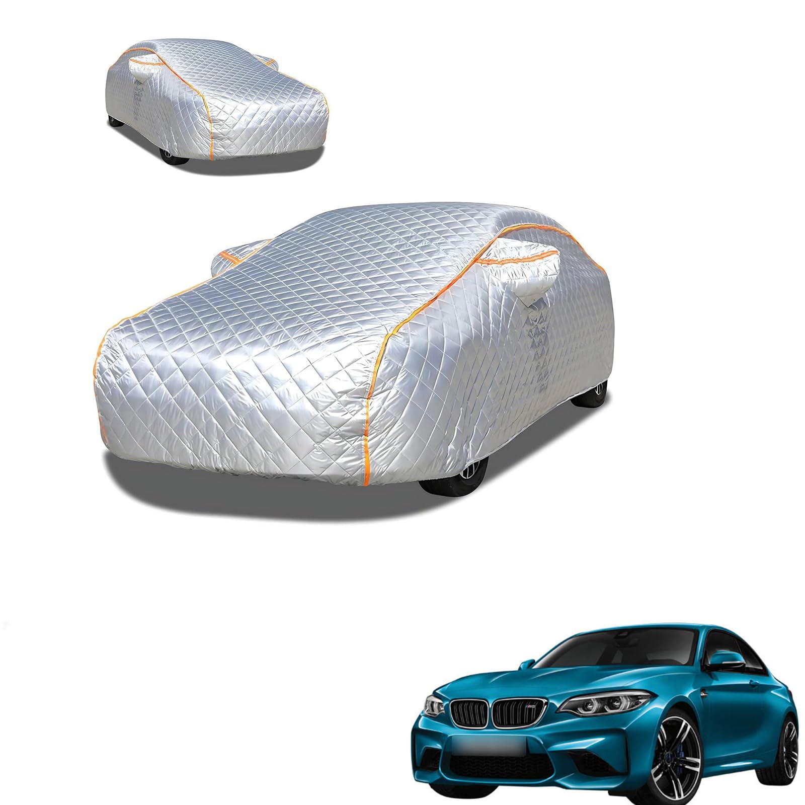 BMW M2クーペ F87 2016年1月〜2023年1月 専用 極厚5層構造 車カバー 雹対策 ボディカバー 裏起毛 防水 撥水 防雪 紫外線対策 自動車カバー 凍結防止 黄砂 PM2.5 対策 四季対応 屋外 屋内 傷防止 丈夫 収納袋付き