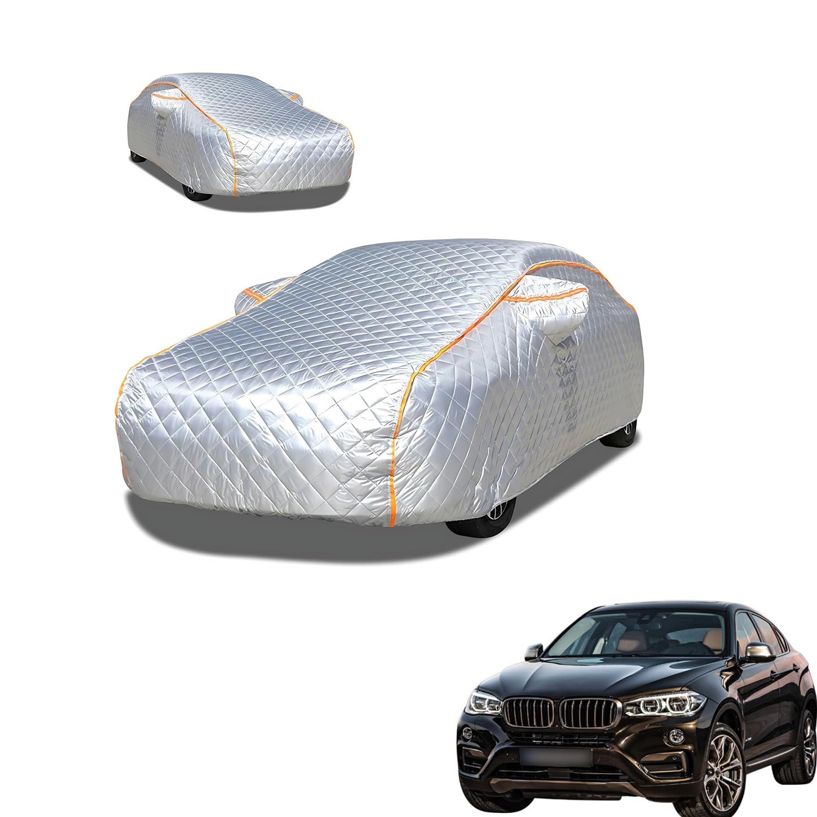 BMW X6 F16 2014年8月〜2019年9月 専用 極厚5層構造 車カバー 雹対策 ボディカバー 裏起毛 防水 撥水 防雪 紫外線対策 自動車カバー 凍結防止 黄砂 PM2.5 対策 四季対応 屋外 屋内 傷防止 丈夫 収納袋付き