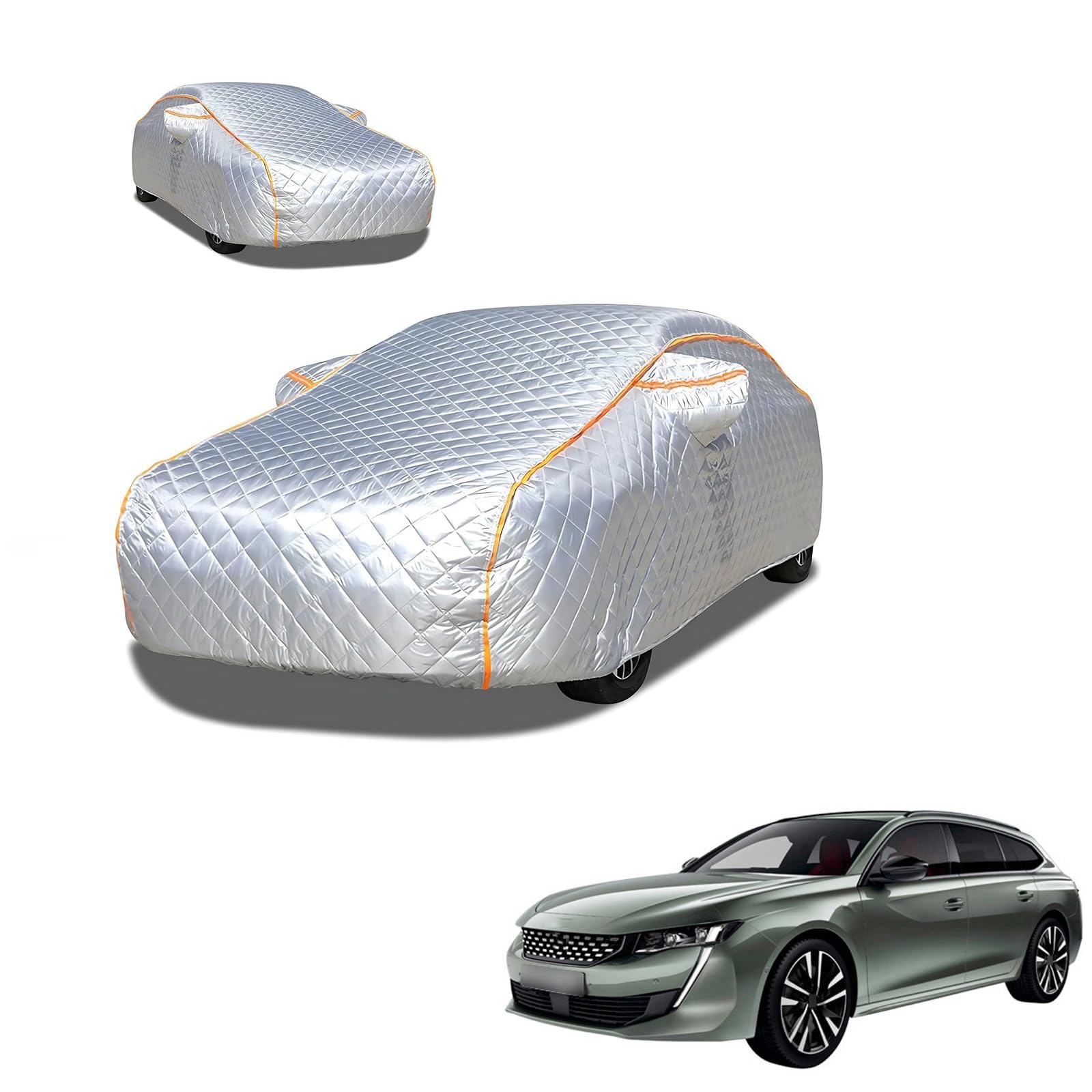 プジョー 508SW R8系 2019年6月?現行 専用 極厚5層構造 車カバー 雹対策 ボディカバー 裏起毛 防水 撥水 防雪 紫外線対策 自動車カバー 凍結防止 黄砂 PM2.5 対策 四季対応 屋外 屋内 傷防止 丈夫 収納袋付き