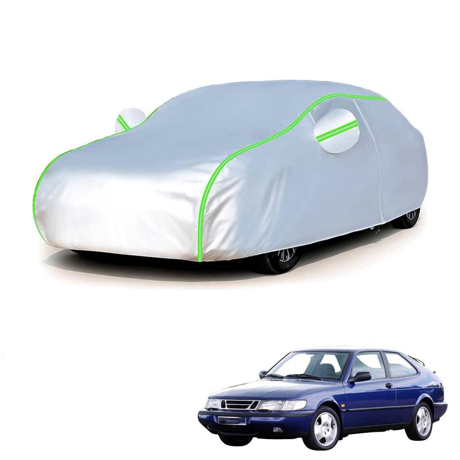 サーブ 900クーペ 1993年10月〜1997年9月 専用 全天候対応自動車カバー 紫外線防止 雨対策 防風 防水 傷防止 反射ストリップ 収納袋 保護カバー