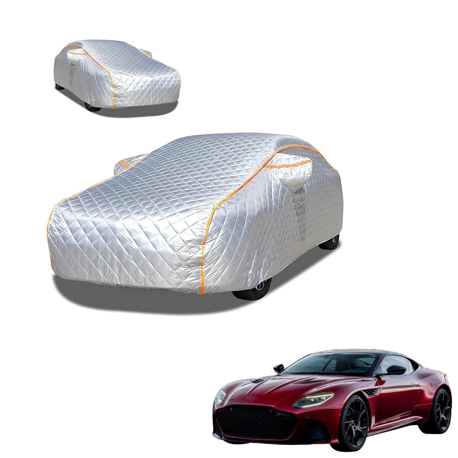 アストンマーティン DBSスーパーレッジェーラ 2018年6月?現行 専用 極厚5層構造 車カバー 雹対策 ボディカバー 裏起毛 防水 撥水 防雪 紫外線対策 自動車カバー 凍結防止 黄砂 PM2.5 対策 四季対応 屋外 屋内 傷防止 丈夫 収納袋付き