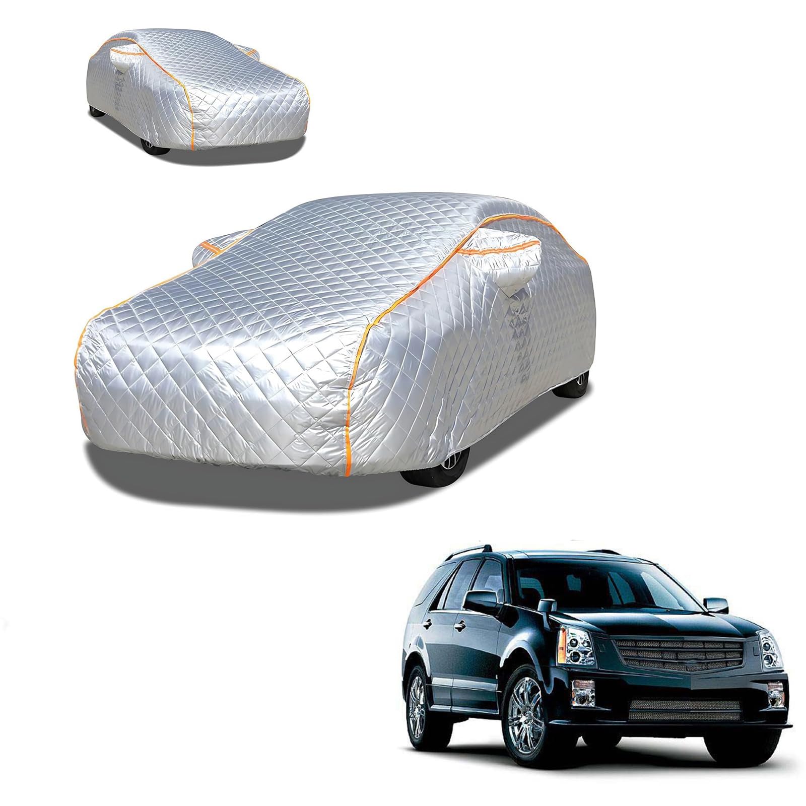 キャデラック SRX 2004年1月〜2010年12月 専用 極厚5層構造 車カバー 雹対策 ボディカバー 裏起毛 防水 撥水 防雪 紫外線対策 自動車カバー 凍結防止 黄砂 PM2.5 対策 四季対応 屋外 屋内 傷防止 丈夫 収納袋付き