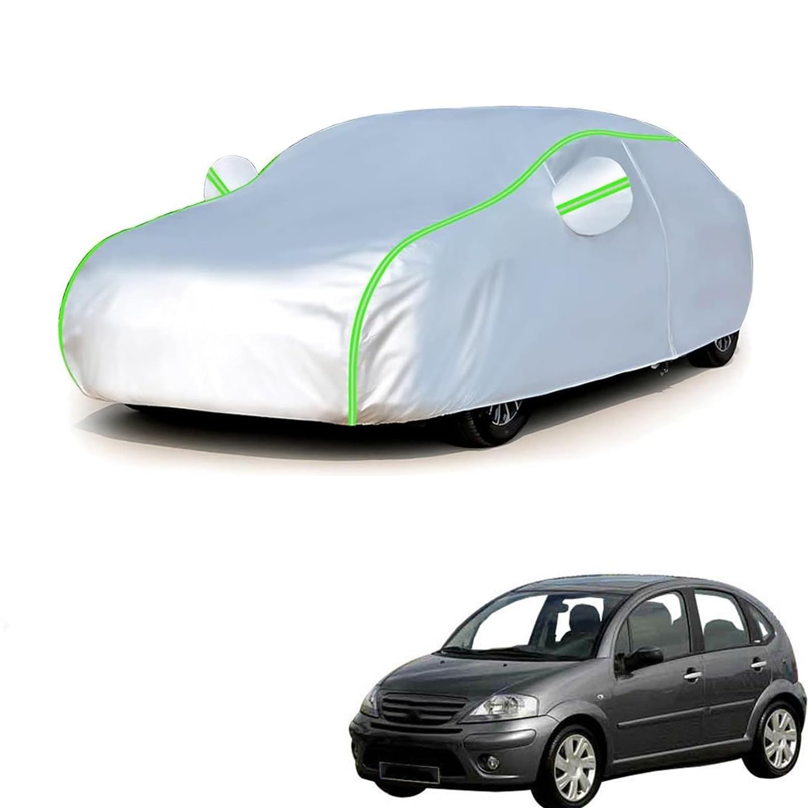 シトロエン C3 A8系 2002年10月〜2010年4月 専用 全天候対応自動車カバー 紫外線防止 雨対策 防風 防水 傷防止 反射ストリップ 収納袋 保護カバー