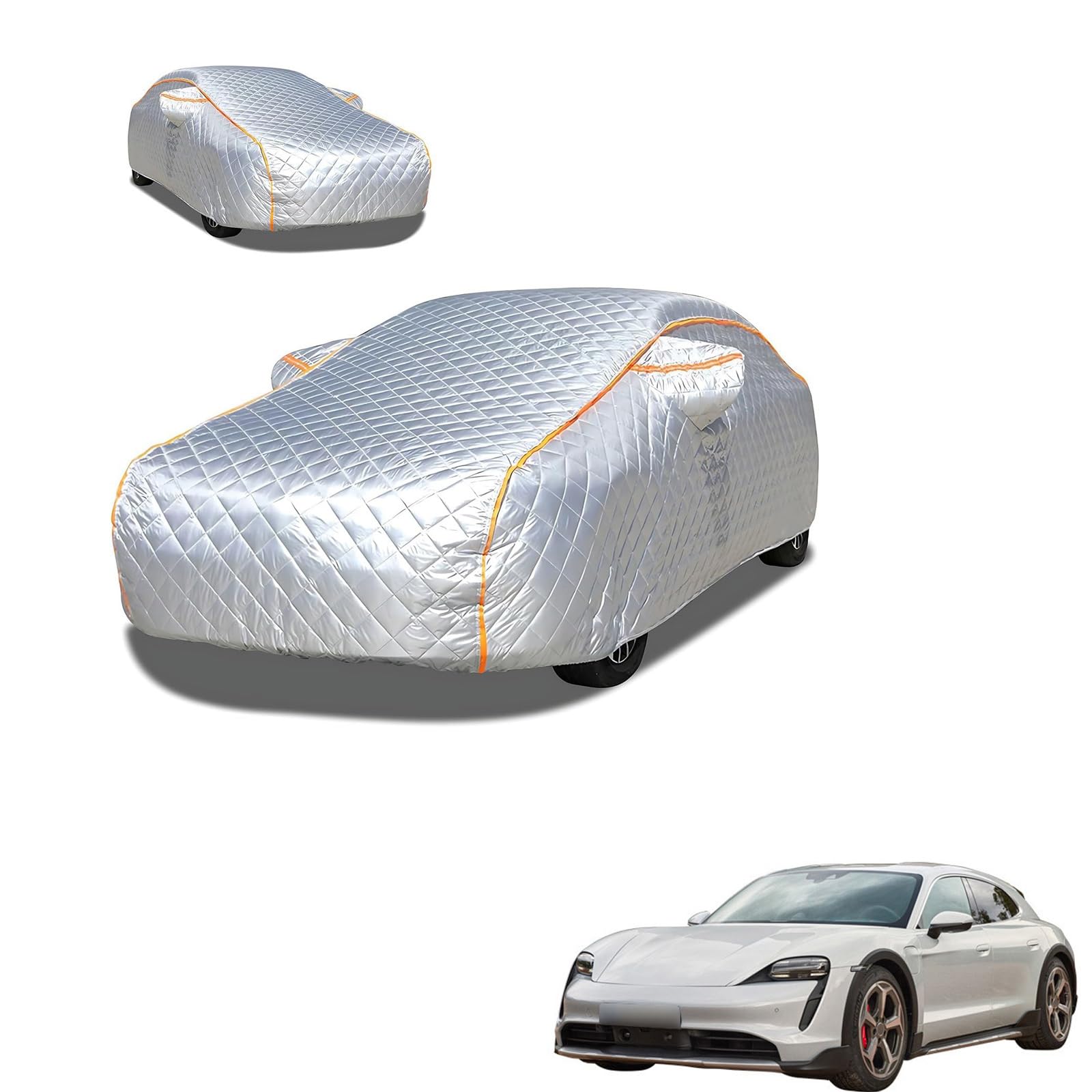 ポルシェ タイカンクロスツーリスモ 2021年3月?現行 専用 極厚5層構造 車カバー 雹対策 ボディカバー 裏起毛 防水 撥水 防雪 紫外線対策 自動車カバー 凍結防止 黄砂 PM2.5 対策 四季対応 屋外 屋内 傷防止 丈夫 収納袋付き