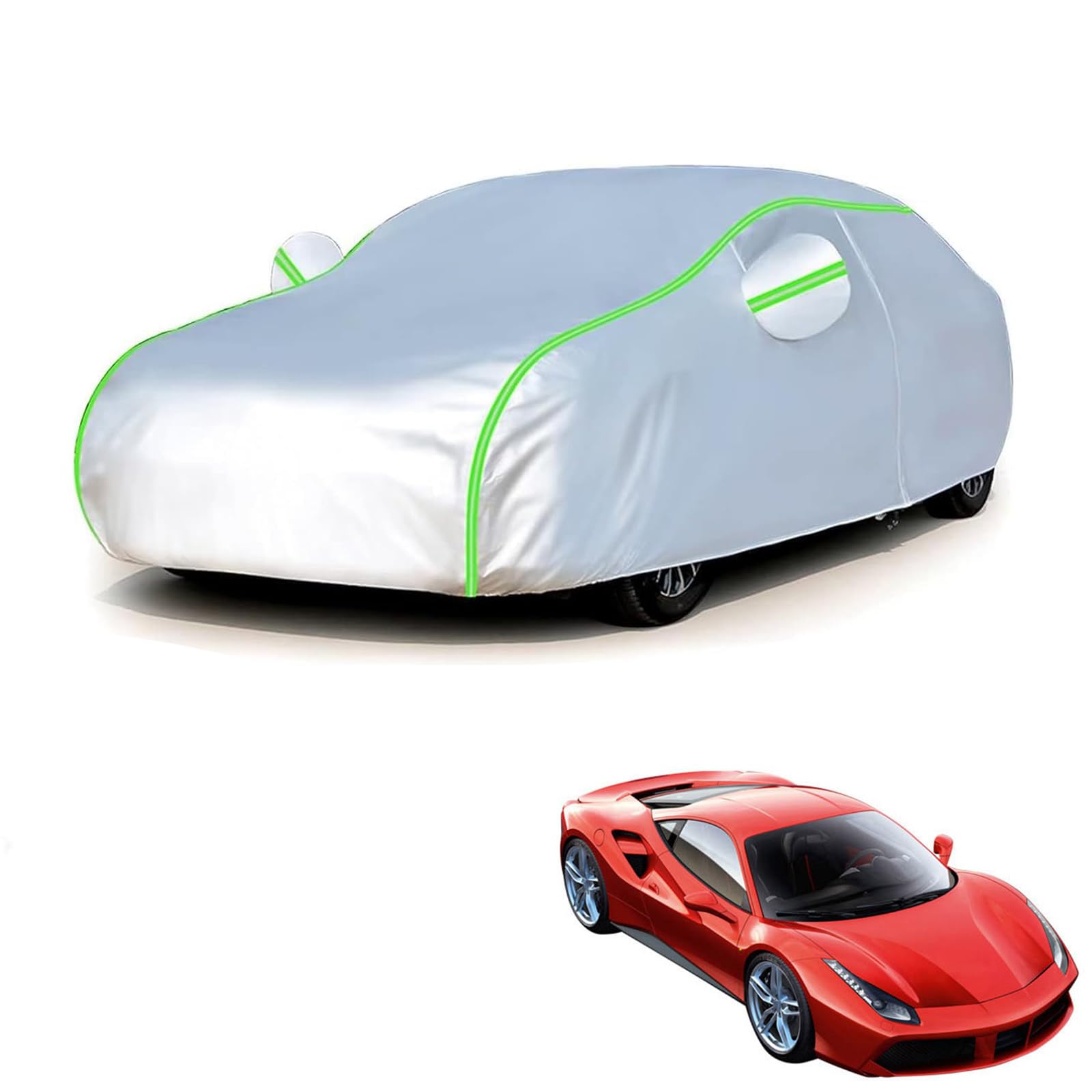 フェラーリ 488GTB 2015年5月〜2019年7月 専用 全天候対応自動車カバー 紫外線防止 雨対策 防風 防水 傷防止 反射ストリップ 収納袋 保護カバー