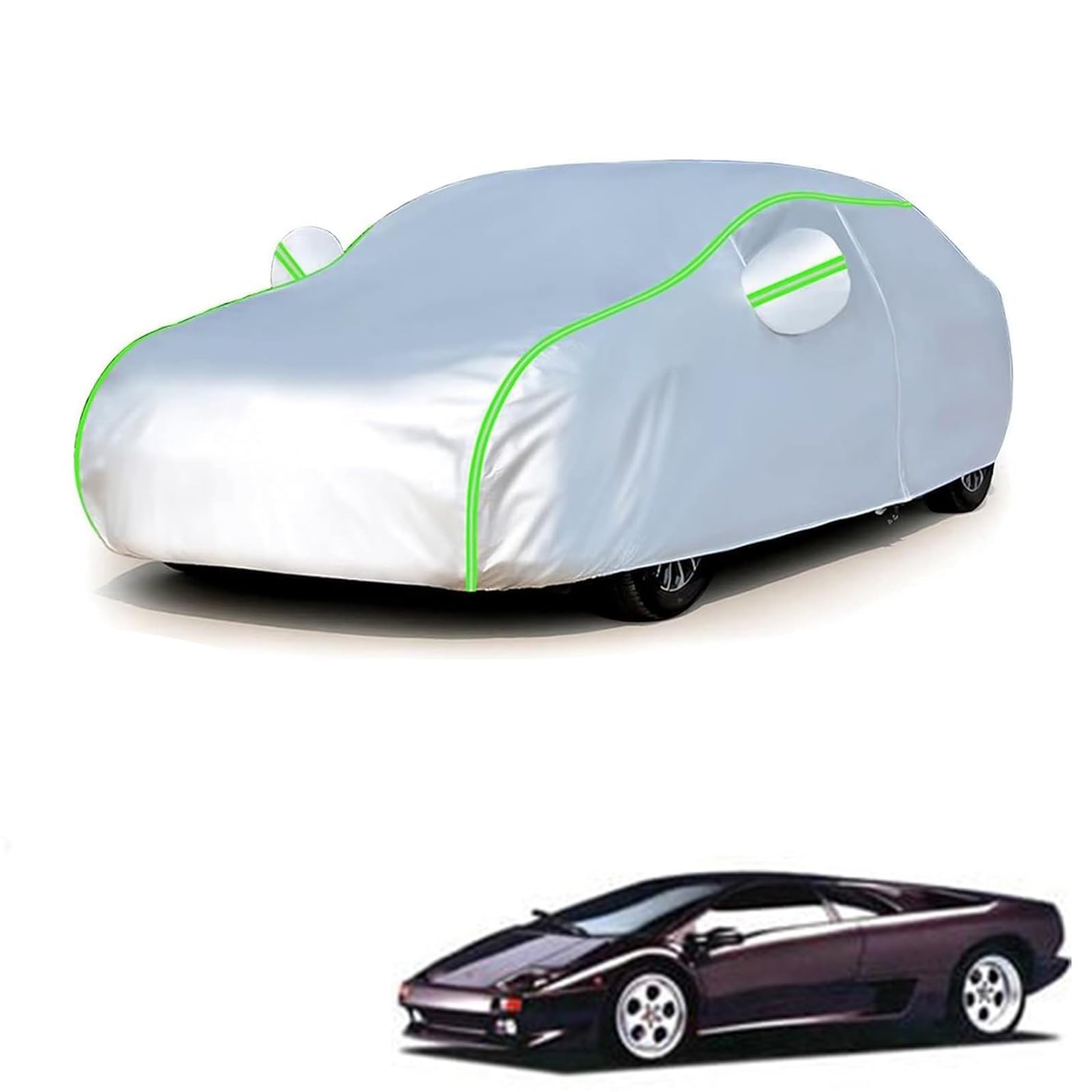 ランボルギーニ ディアブロ 1998年11月〜2001年11月 専用 全天候対応自動車カバー 紫外線防止 雨対策 防風 防水 傷防止 反射ストリップ 収納袋 保護カバー
