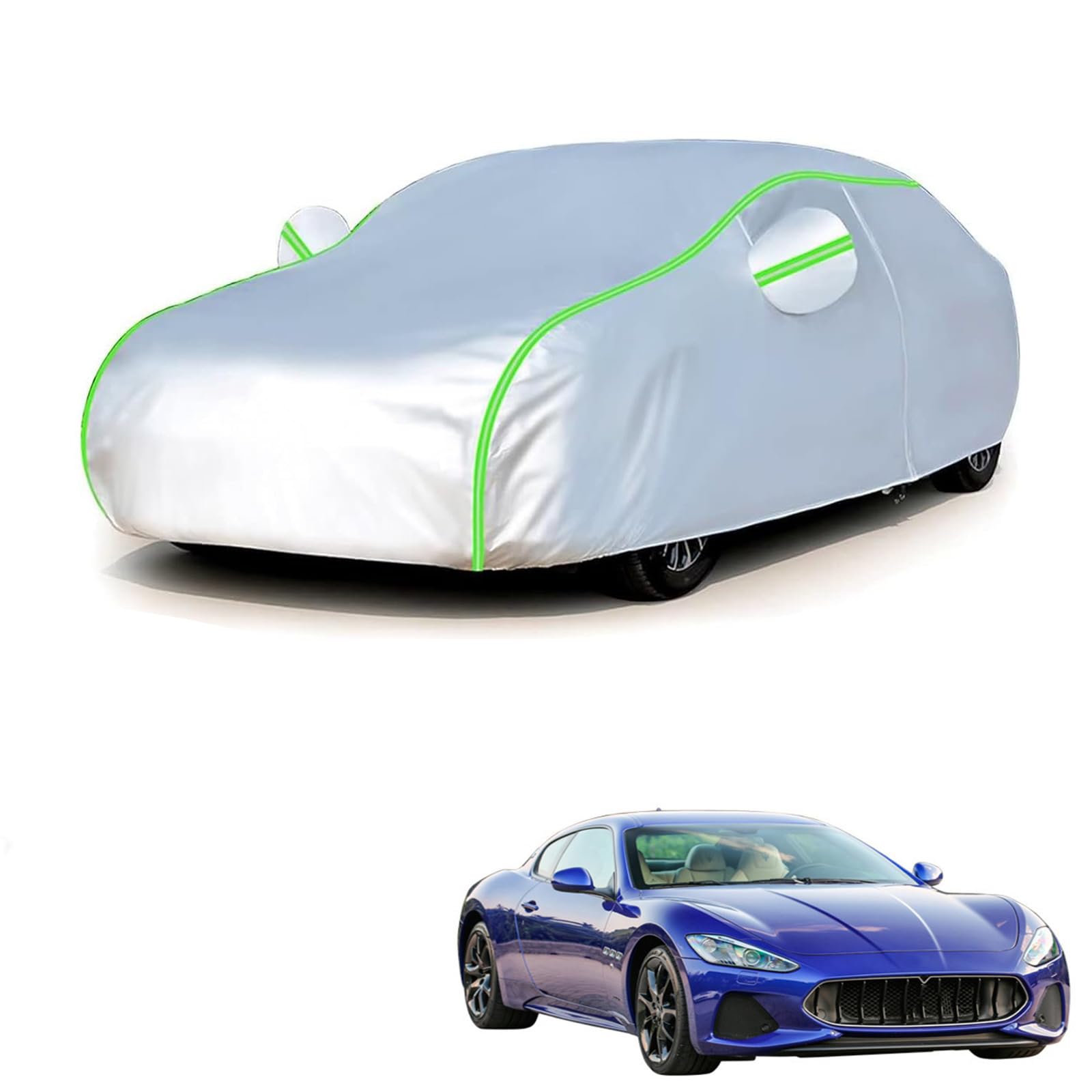 マセラティ グラントゥーリズモ 2007年10月〜2020年8月 専用 全天候対応自動車カバー 紫外線防止 雨対策 防風 防水 傷防止 反射ストリップ 収納袋 保護カバー