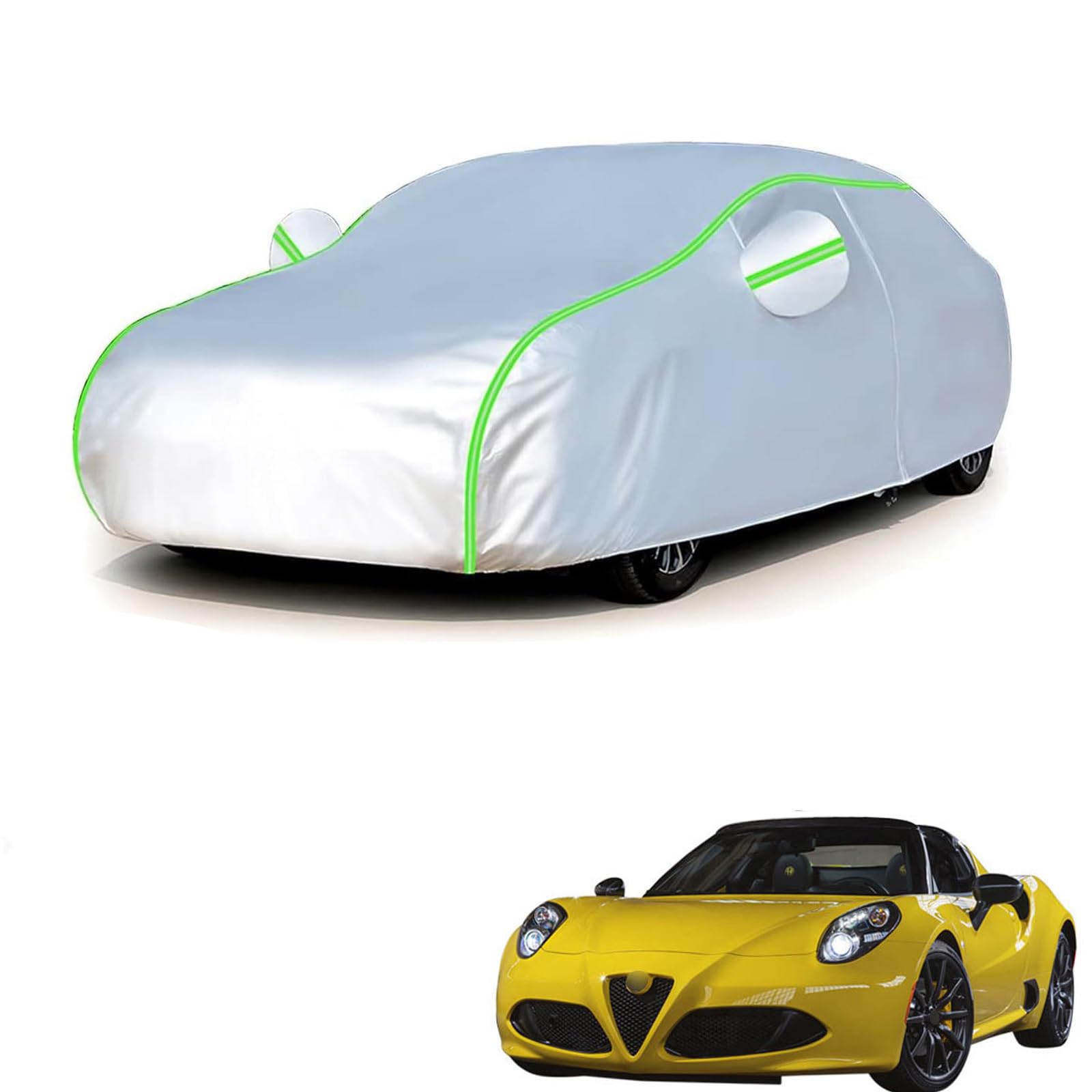 Rakuten - アルファロメオ 4Cスパイダー 2015年11月〜2020年4月 専用 全天候対応自動車カバー 紫外線防止 雨対策 防風 防水 傷防止 反射ストリップ 収納袋 保護カバー