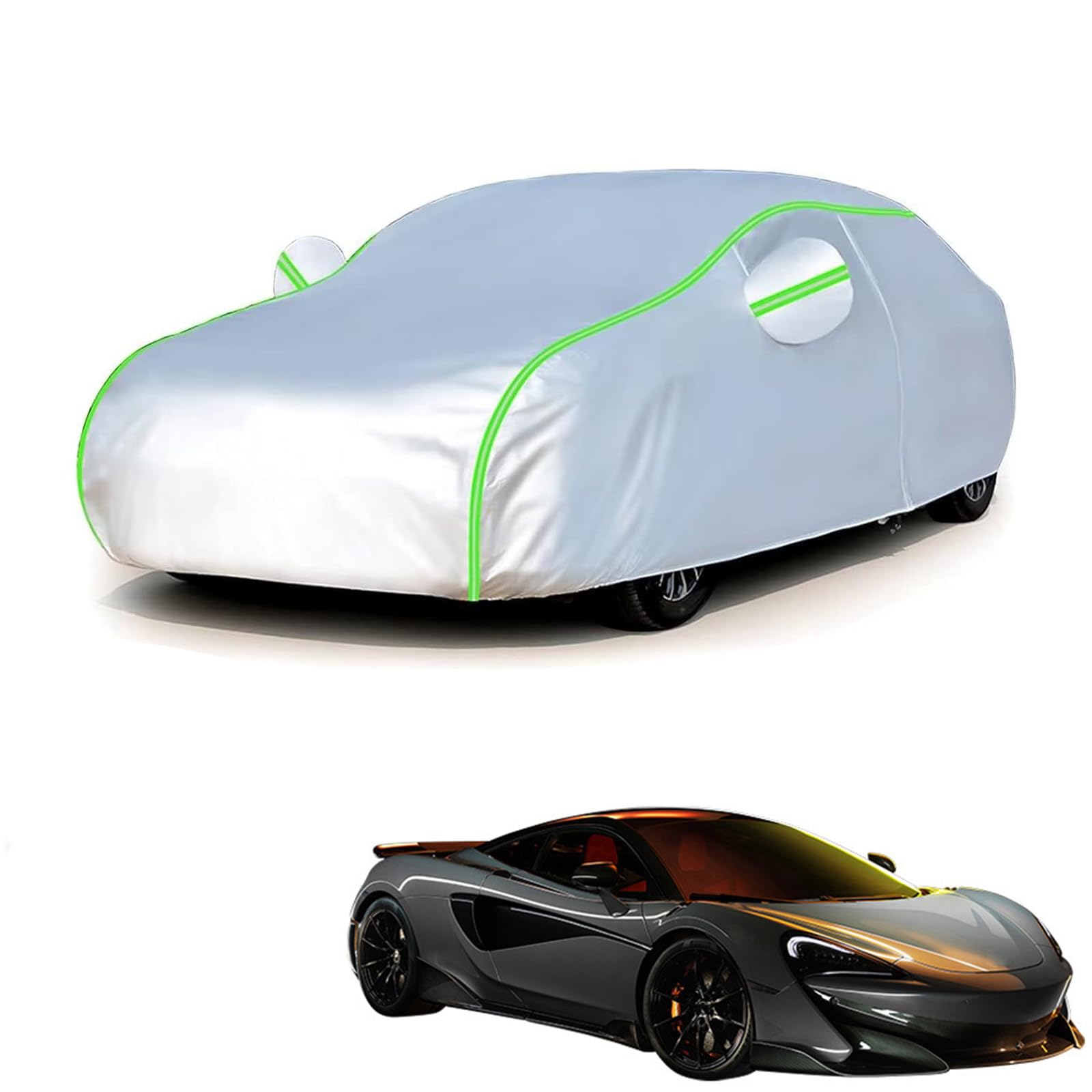 マクラーレン 600LT 2018年6月?現行 専用 全天候対応自動車カバー 紫外線防止 雨対策 防風 防水 傷防止 反射ストリップ 収納袋 保護カバー