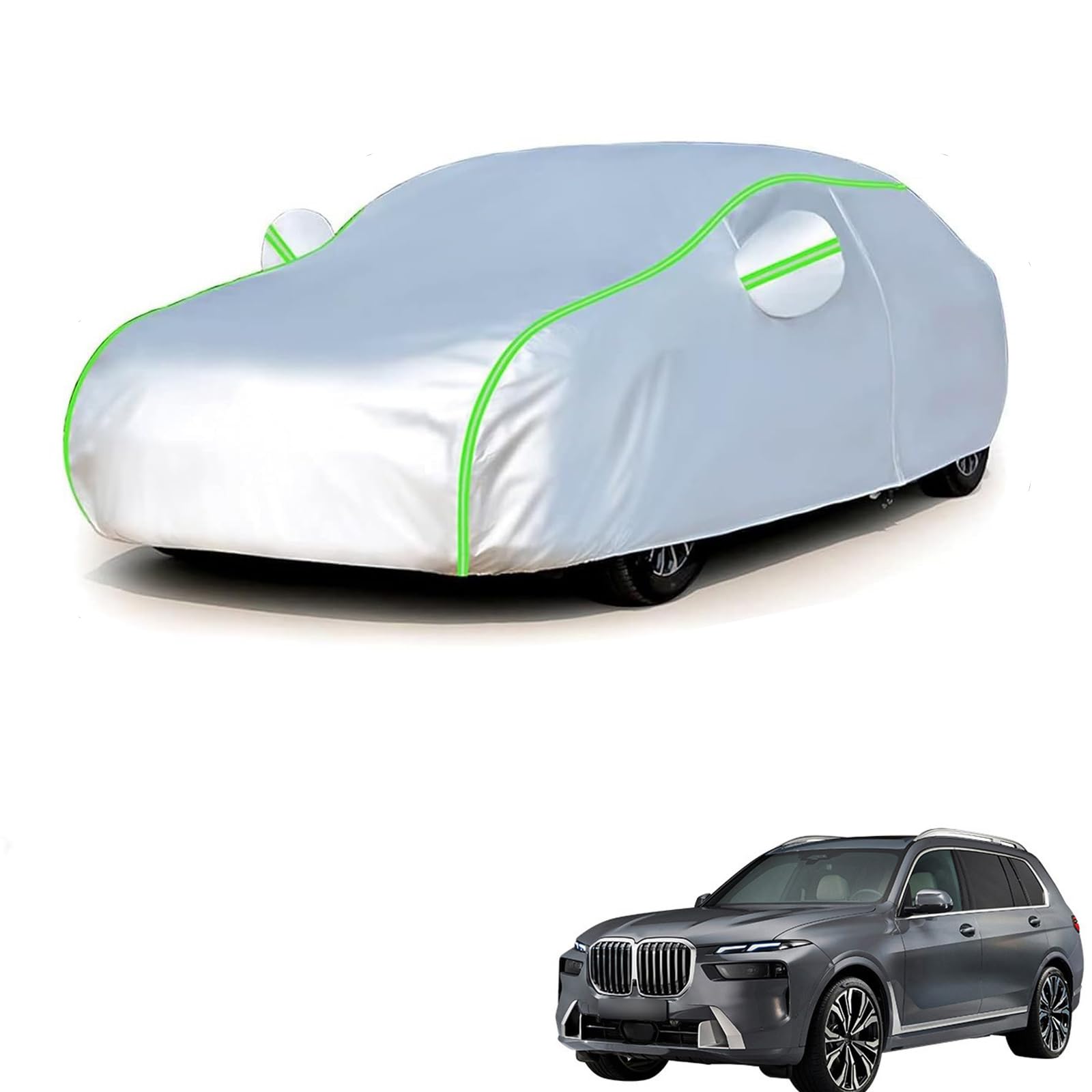 BMW X7 G07 2019年6月?現行 専用 全天候対応自動車カバー 紫外線防止 雨対策 防風 防水 傷防止 反射ストリップ 収納袋 保護カバー