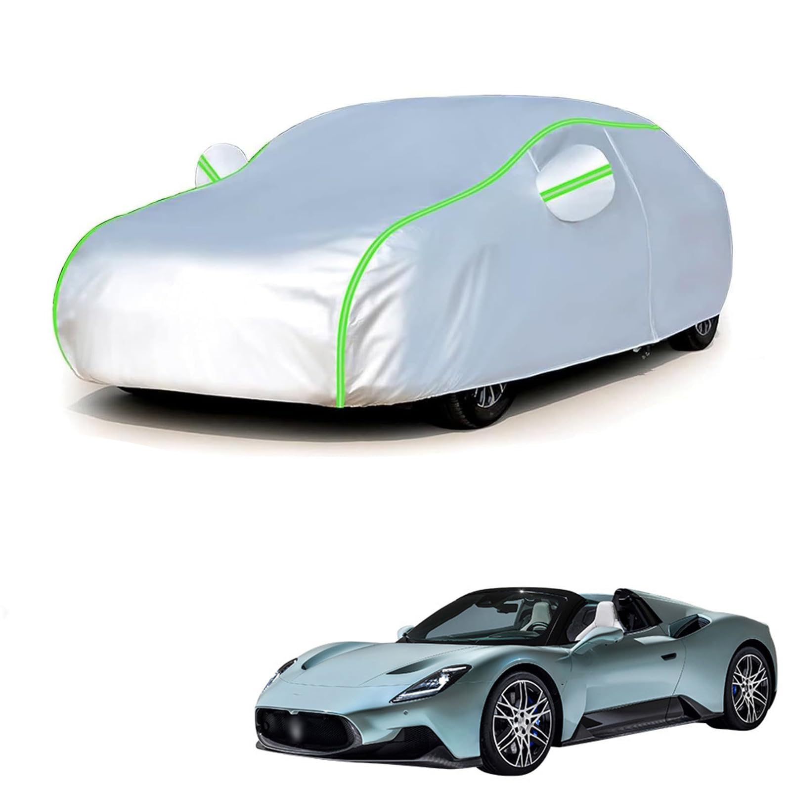 マセラティ MC20チェロ 2022年5月?現行 専用 全天候対応自動車カバー 紫外線防止 雨対策 防風 防水 傷防止 反射ストリップ 収納袋 保護カバー