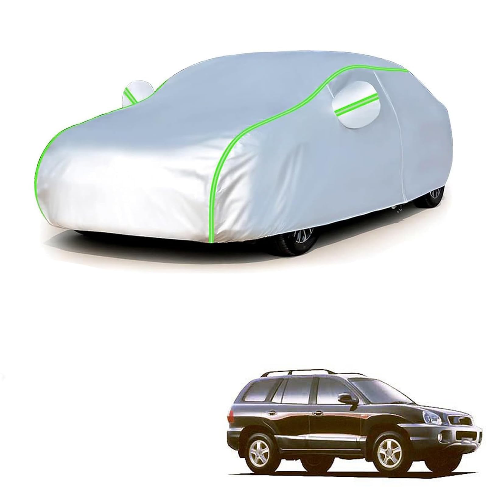 ヒョンデ ヒョンデ サンタフェ 2001年1月〜2004年8月 専用 全天候対応自動車カバー 紫外線防止 雨対策 防風 防水 傷防止 反射ストリップ 収納袋 保護カバー