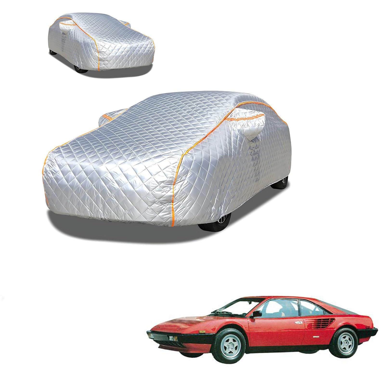 フェラーリ モンディアル 1991年4月〜1993年12月 専用 極厚5層構造 車カバー 雹対策 ボディカバー 裏起毛 防水 撥水 防雪 紫外線対策 自動車カバー 凍結防止 黄砂 PM2.5 対策 四季対応 屋外 屋内 傷防止 丈夫 収納袋付き