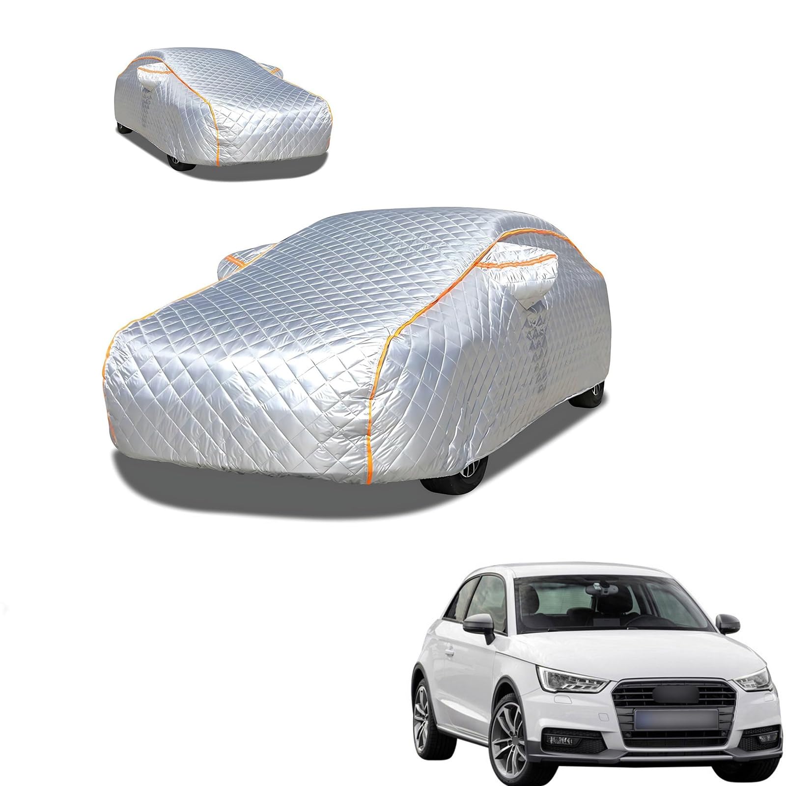 アウディ A1 8X 2011年1月〜2019年9月 専用 極厚5層構造 車カバー 雹対策 ボディカバー 裏起毛 防水 撥水 防雪 紫外線対策 自動車カバー 凍結防止 黄砂 PM2.5 対策 四季対応 屋外 屋内 傷防止 丈夫 収納袋付き