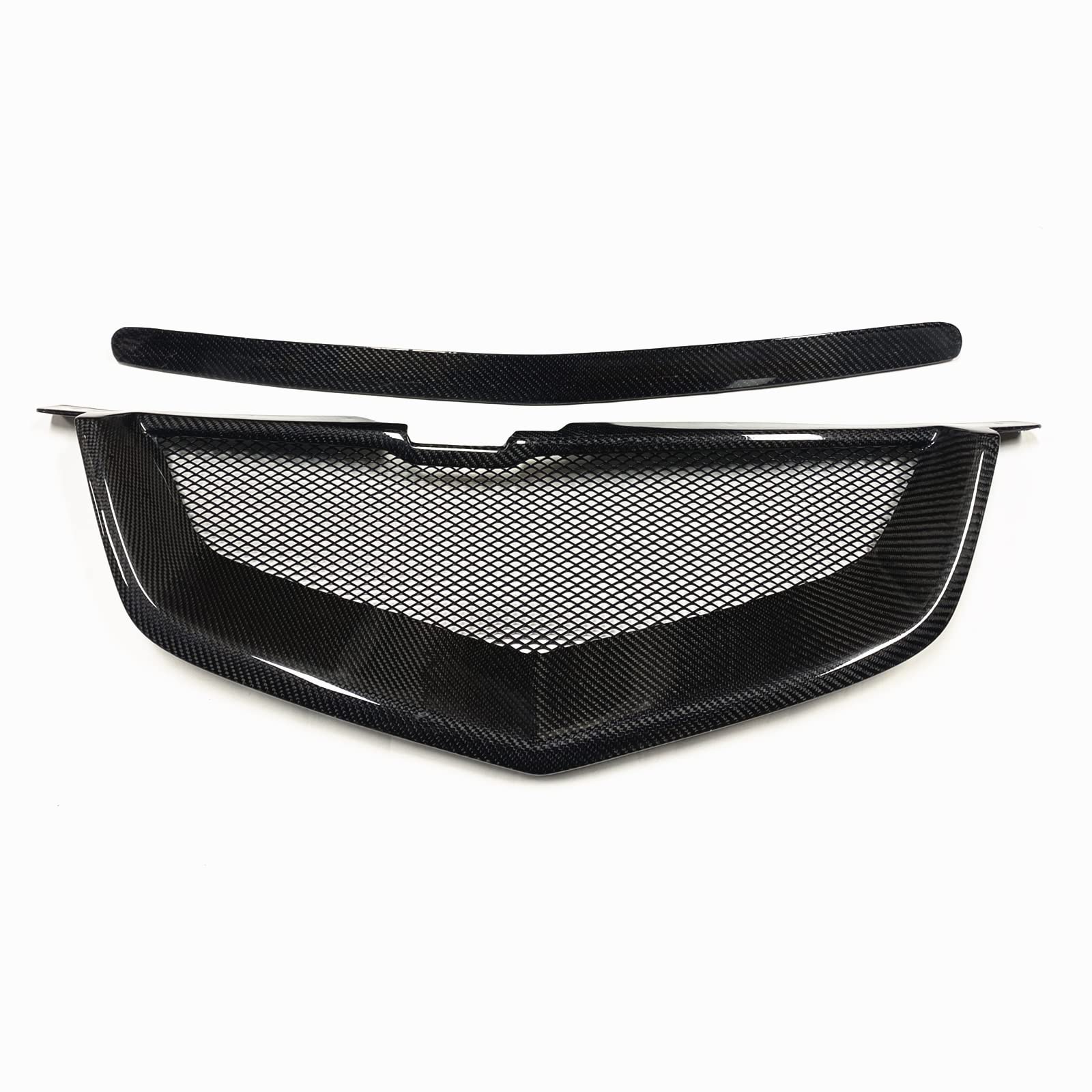 Rakuten - カーボンファイバーカーフロントバンパーグリル+ブラケット Acura TL 2007-2008用 ブラック