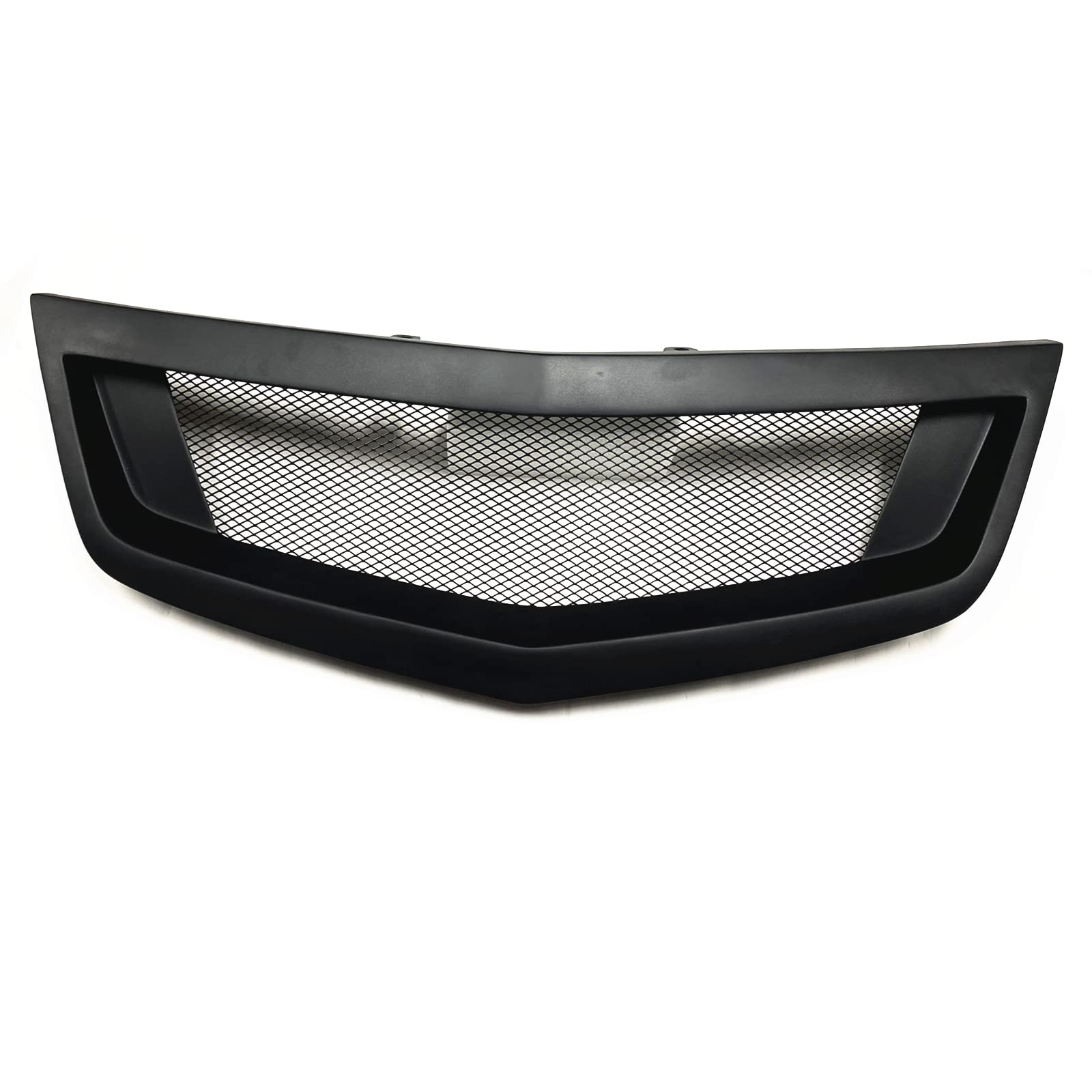 Front Grill - カーボンファイバーマットブラックフロントバンパーグリルメッシュグリル Acura TSX Accord Euro R 2011-2014用