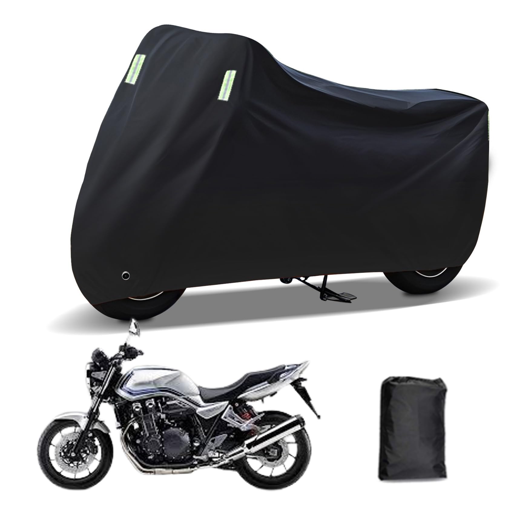Rakuten - に適合する ホンダ CB1300SF バイクカバー 原付カバー バイク用レインカバー 警告反射テープ 盗難防止 紫外線防止 防埃 防雨 防雪 収納バッグ付き(黒)