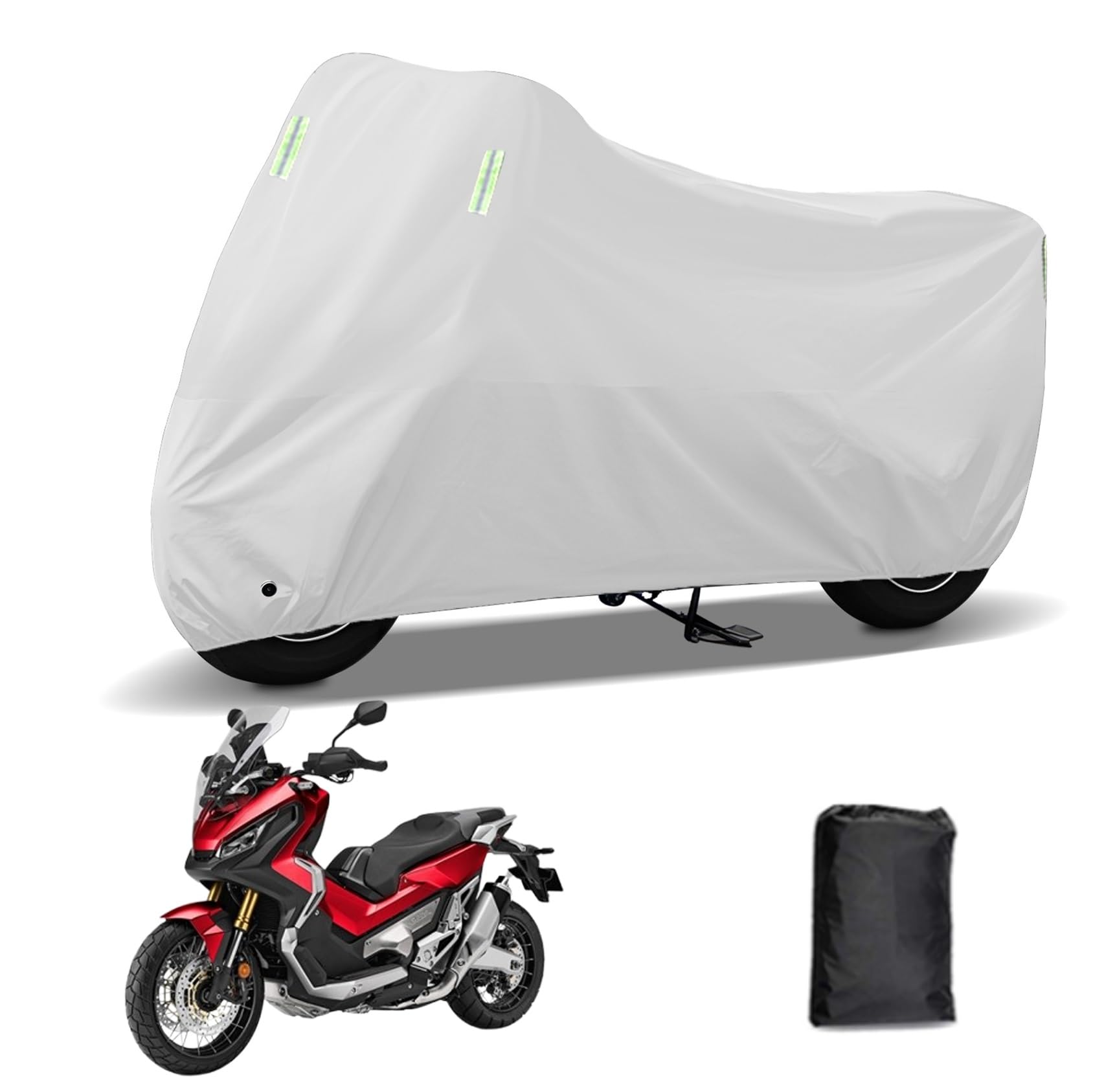 Rakuten - に適合する ホンダ X-ADV バイクカバー 原付カバー バイク用レインカバー 警告反射テープ 盗難防止 紫外線防止 防埃 防雨 防雪 収納バッグ付き(銀)