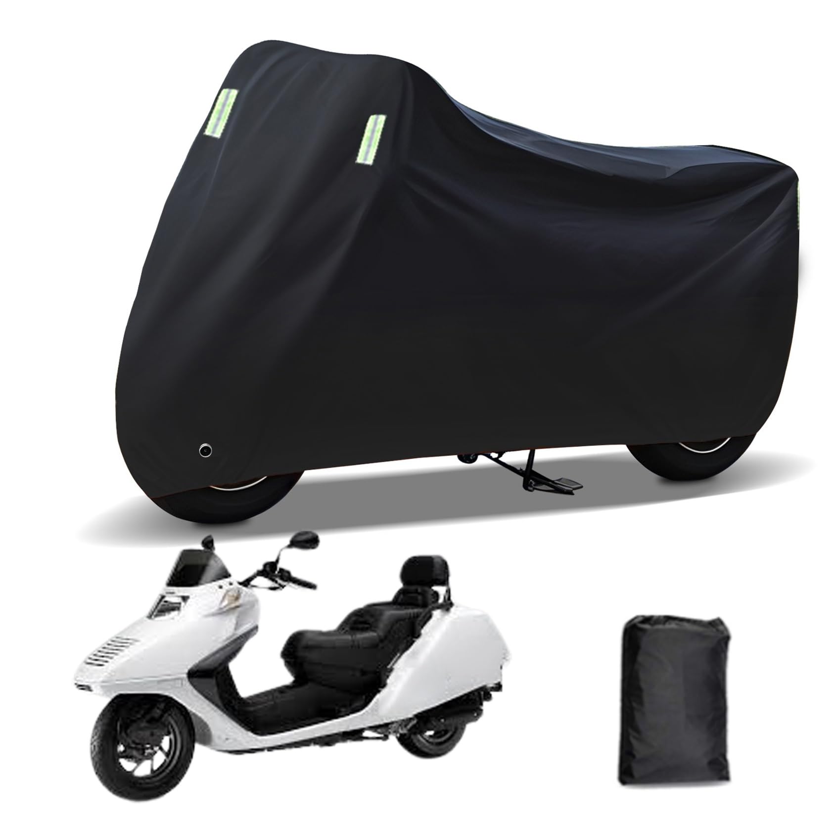 Rakuten - に適合する ホンダ フュージョンType X バイクカバー 原付カバー バイク用レインカバー 警告反射テープ 盗難防止 紫外線防止 防埃 防雨 防雪 収納バッグ付き(黒)