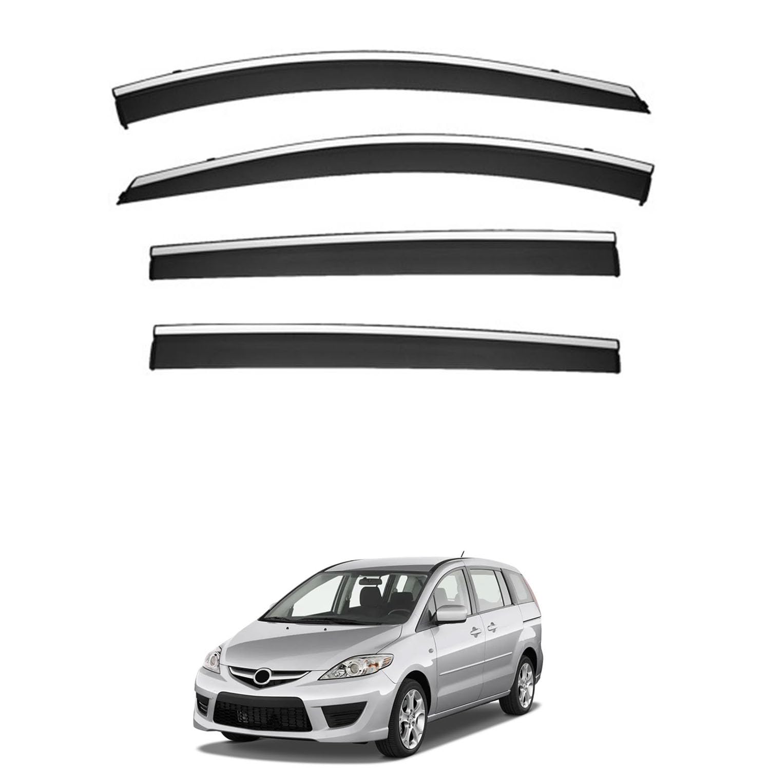 に適用 マツダ MAZDA5/プレマシー CR 2005-2009 専用 ドアバイザー 車用レインガード 厳選アクリル製 防雨性 風切り音軽減 カスタムカーパーツ サイドバイザーセット 日よけ対策 通年使用 車外装備品 傷防止 簡単装着 視界を遮らない 結露除去 雨天走行