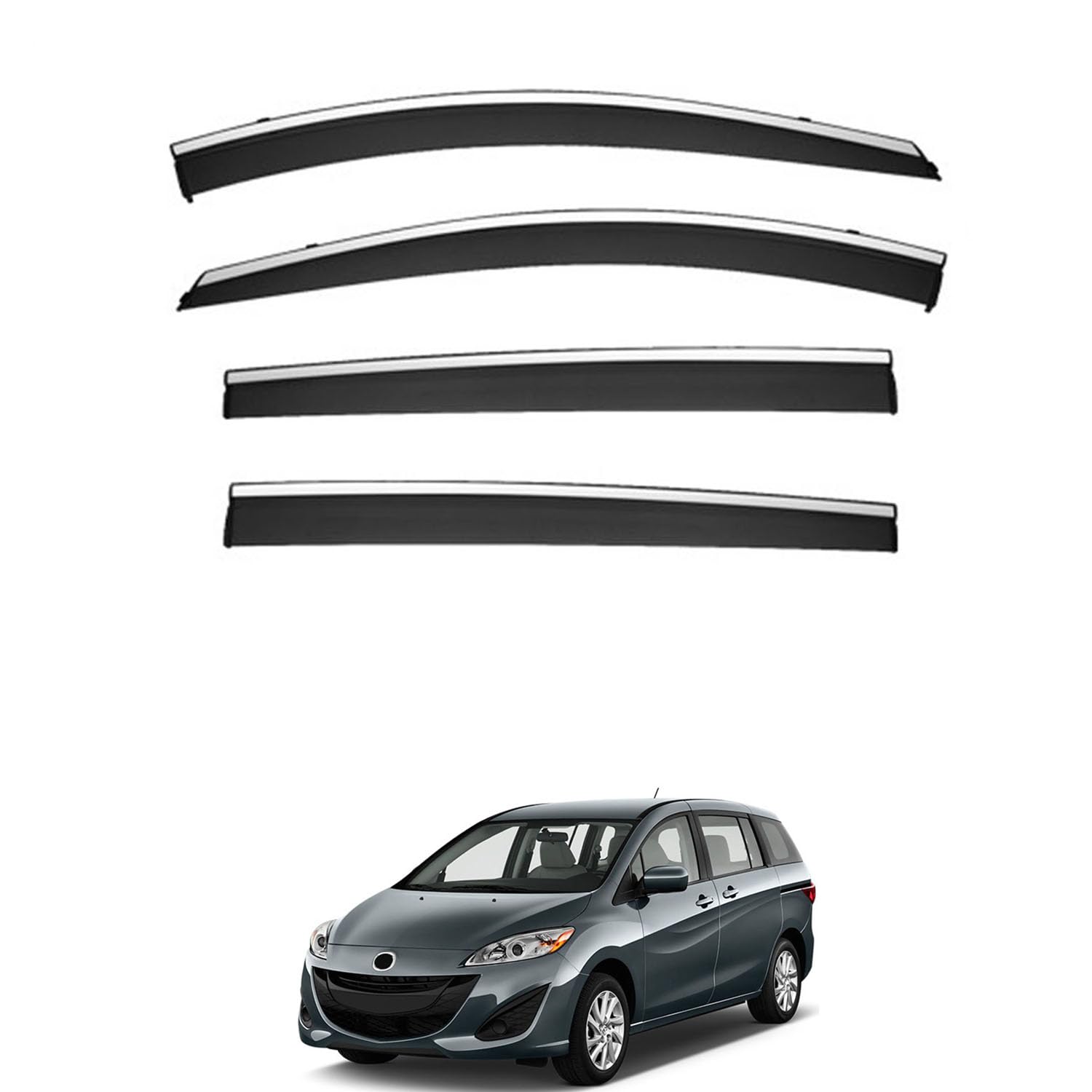 に適用 マツダ MAZDA5/プレマシー CW 2010-2019 専用 ドアバイザー 車用レインガード 厳選アクリル製 防雨性 風切り音軽減 カスタムカーパーツ サイドバイザーセット 日よけ対策 通年使用 車外装備品 傷防止 簡単装着 視界を遮らない 結露除去 雨天走行
