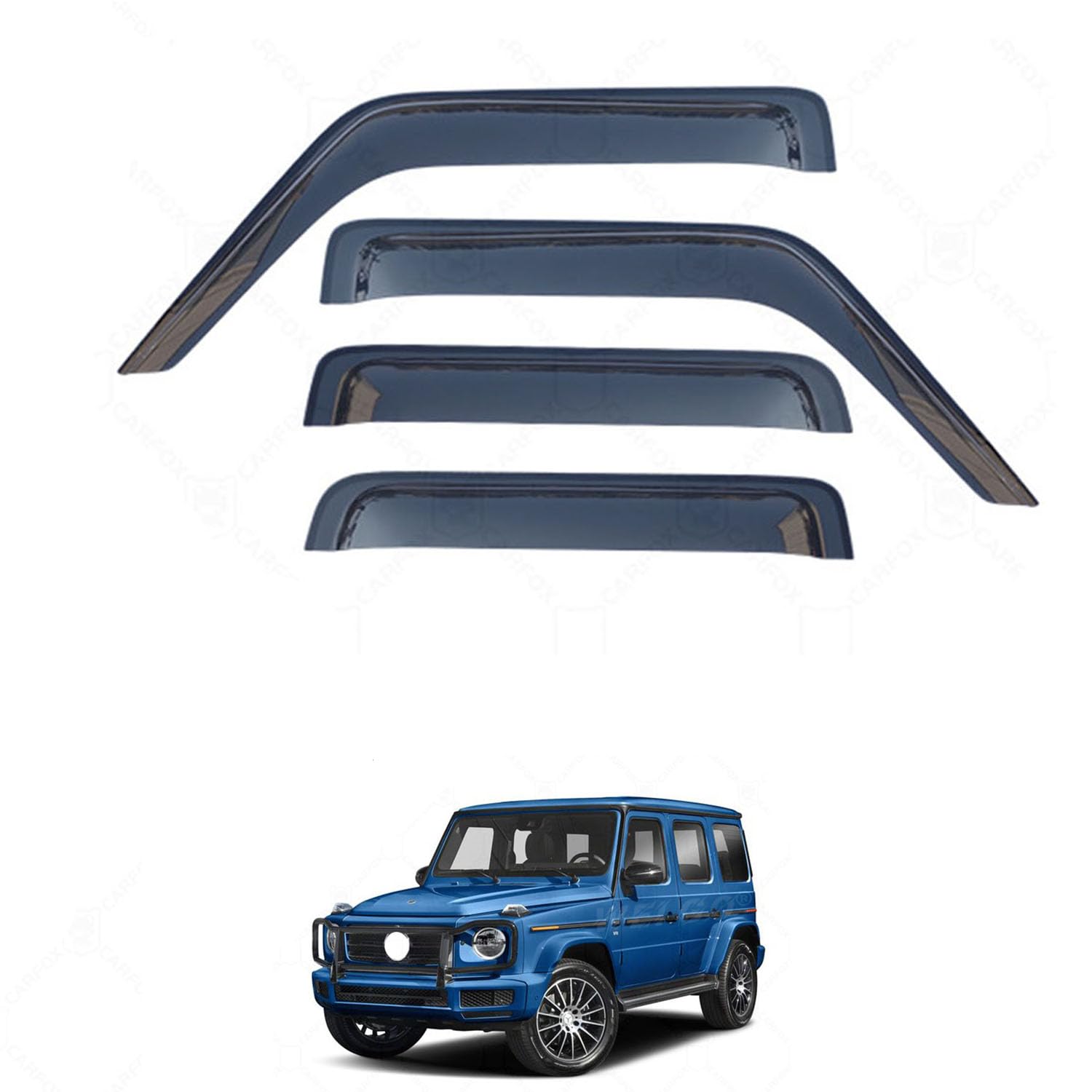 Rakuten - に適用 ベンツ Gクラス W463-2 2019+ 専用 ドアバイザー 車用レインガード 厳選アクリル製 防雨性 風切り音軽減 カスタムカーパーツ サイドバイザーセット 日よけ対策 通年使用 車外装備品 傷防止 簡単装着 視界を遮らない 結露除去 雨天走行