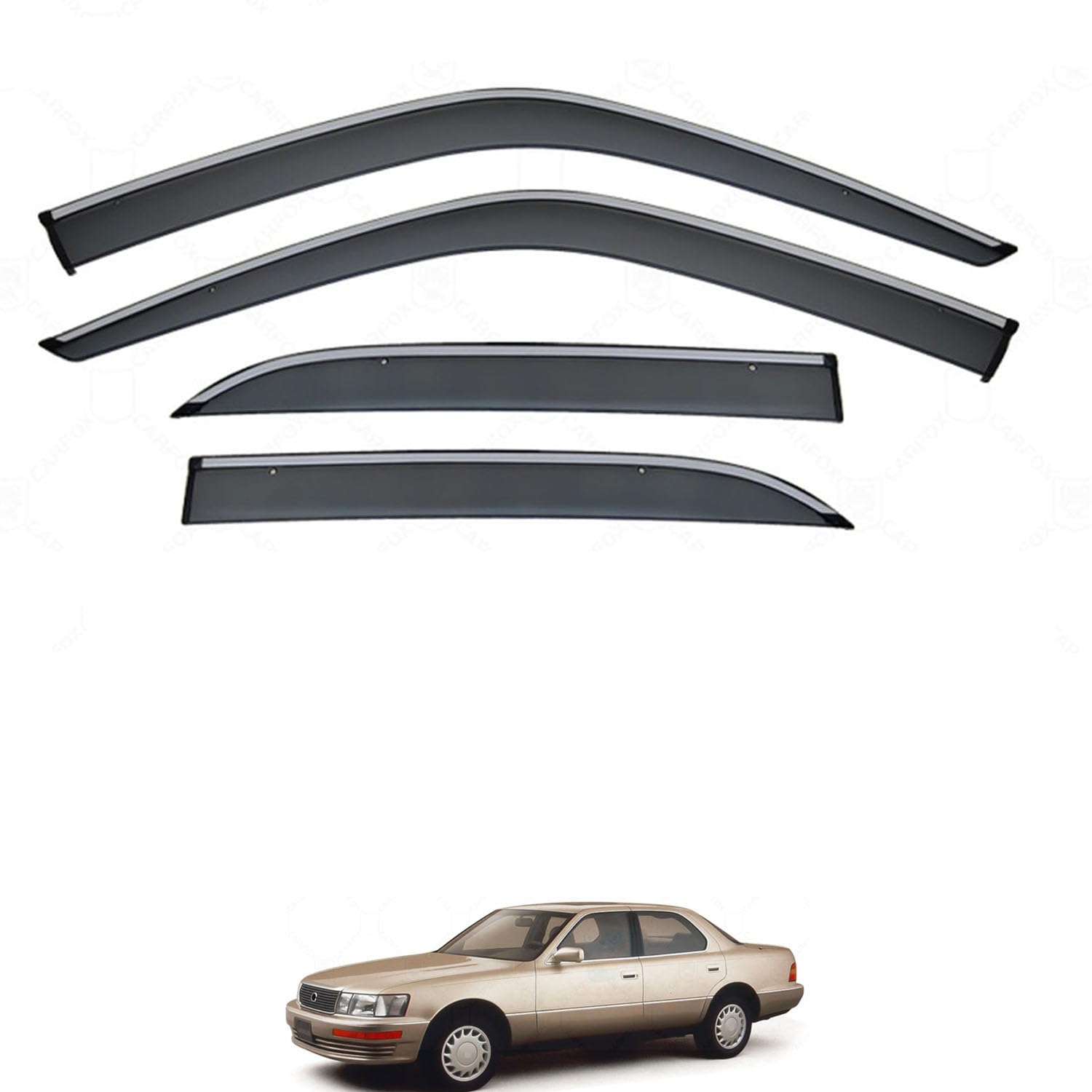 Rakuten - に適用 レクサス LS400 XF10 1989-1994 専用 ドアバイザー 車用レインガード 厳選アクリル製 防雨性 風切り音軽減 カスタムカーパーツ サイドバイザーセット 日よけ対策 通年使用 車外装備品 傷防止 簡単装着 視界を遮らない 結露除去 雨天走行