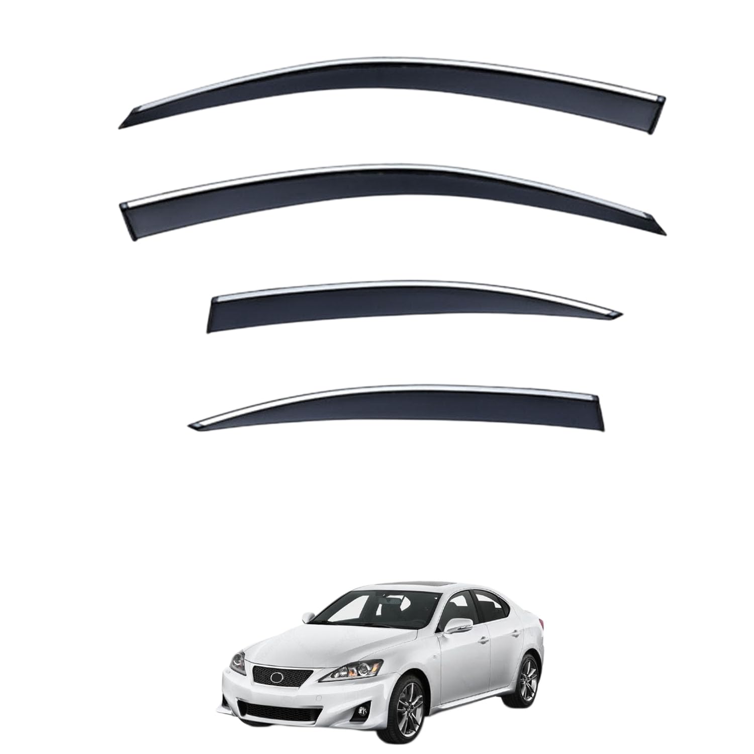 に適用 レクサス IS XE20 2006-2013 専用 ドアバイザー 車用レインガード 厳選アクリル製 防雨性 風切り音軽減 カスタムカーパーツ サイドバイザーセット 日よけ対策 通年使用 車外装備品 傷防止 簡単装着 視界を遮らない 結露除去 雨天走行