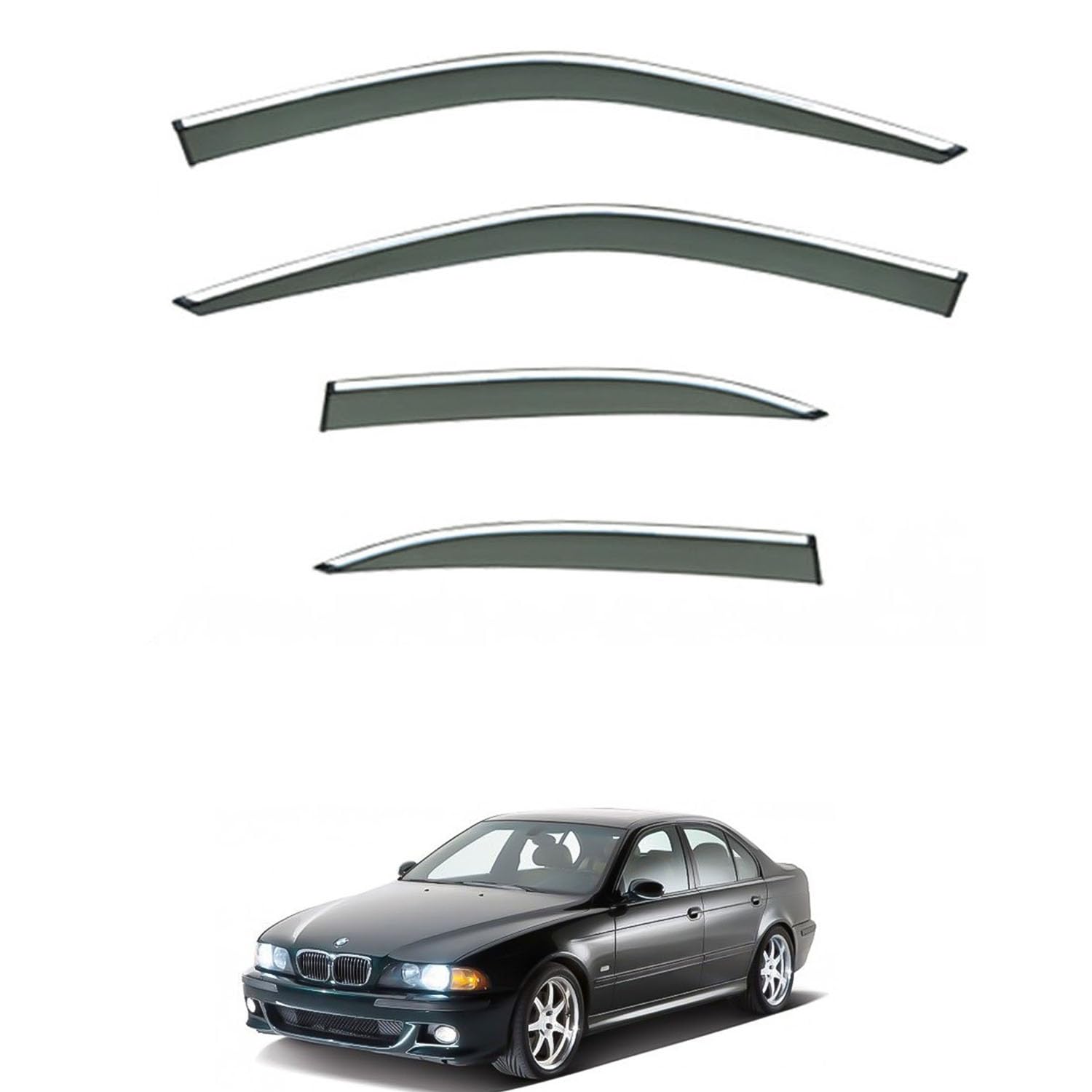 Rakuten - に適用 BMW M5 E39 1996-2003 専用 ドアバイザー 車用レインガード 厳選アクリル製 防雨性 風切り音軽減 カスタムカーパーツ サイドバイザーセット 日よけ対策 通年使用 車外装備品 傷防止 簡単装着 視界を遮らない 結露除去 雨天走行