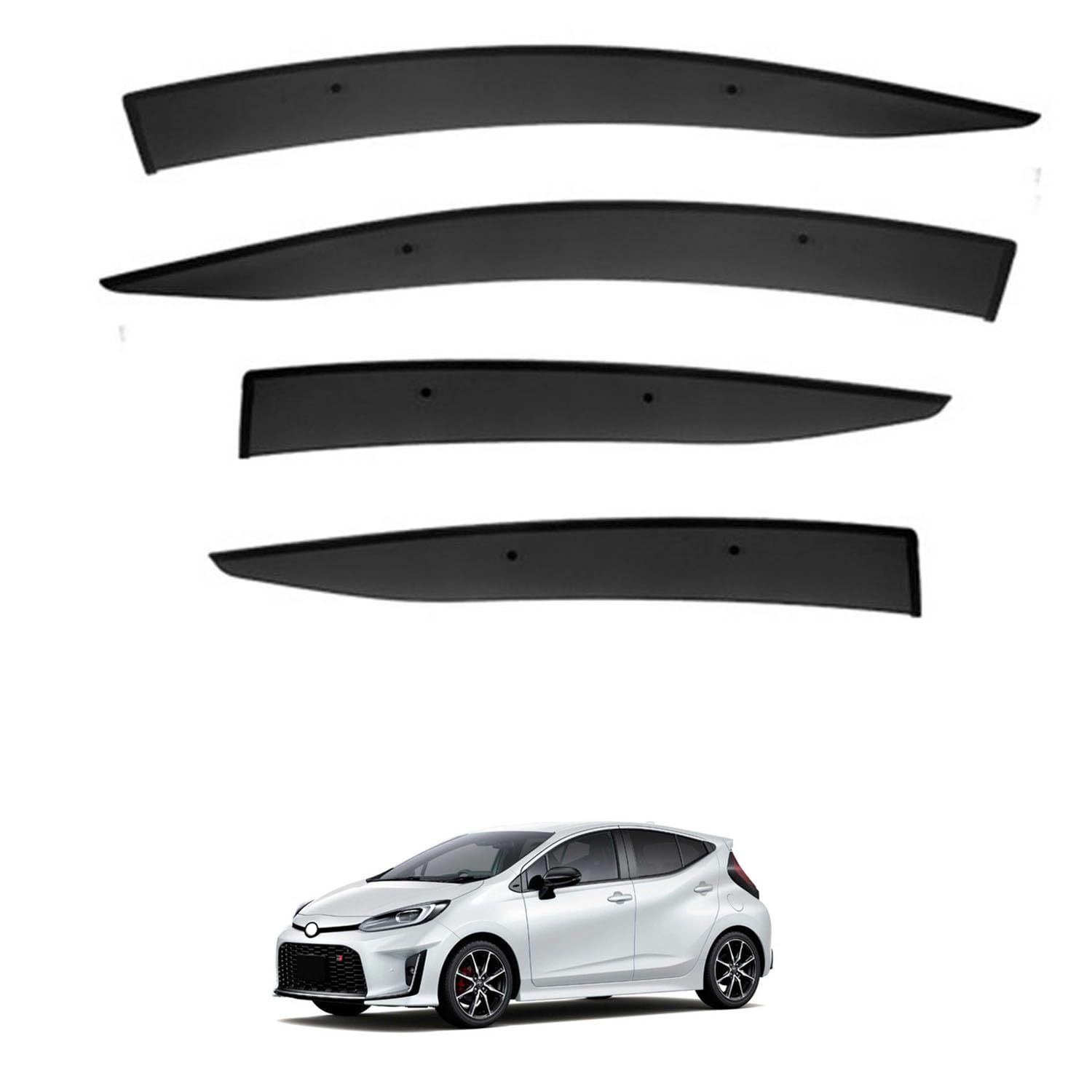 Rakuten - に適用 トヨタ アクア XP210 2021+ 専用 ドアバイザー 車用レインガード 厳選アクリル製 防雨性 風切り音軽減 カスタムカーパーツ サイドバイザーセット 日よけ対策 通年使用 車外装備品 傷防止 簡単装着 視界を遮らない 結露除去 雨天走行