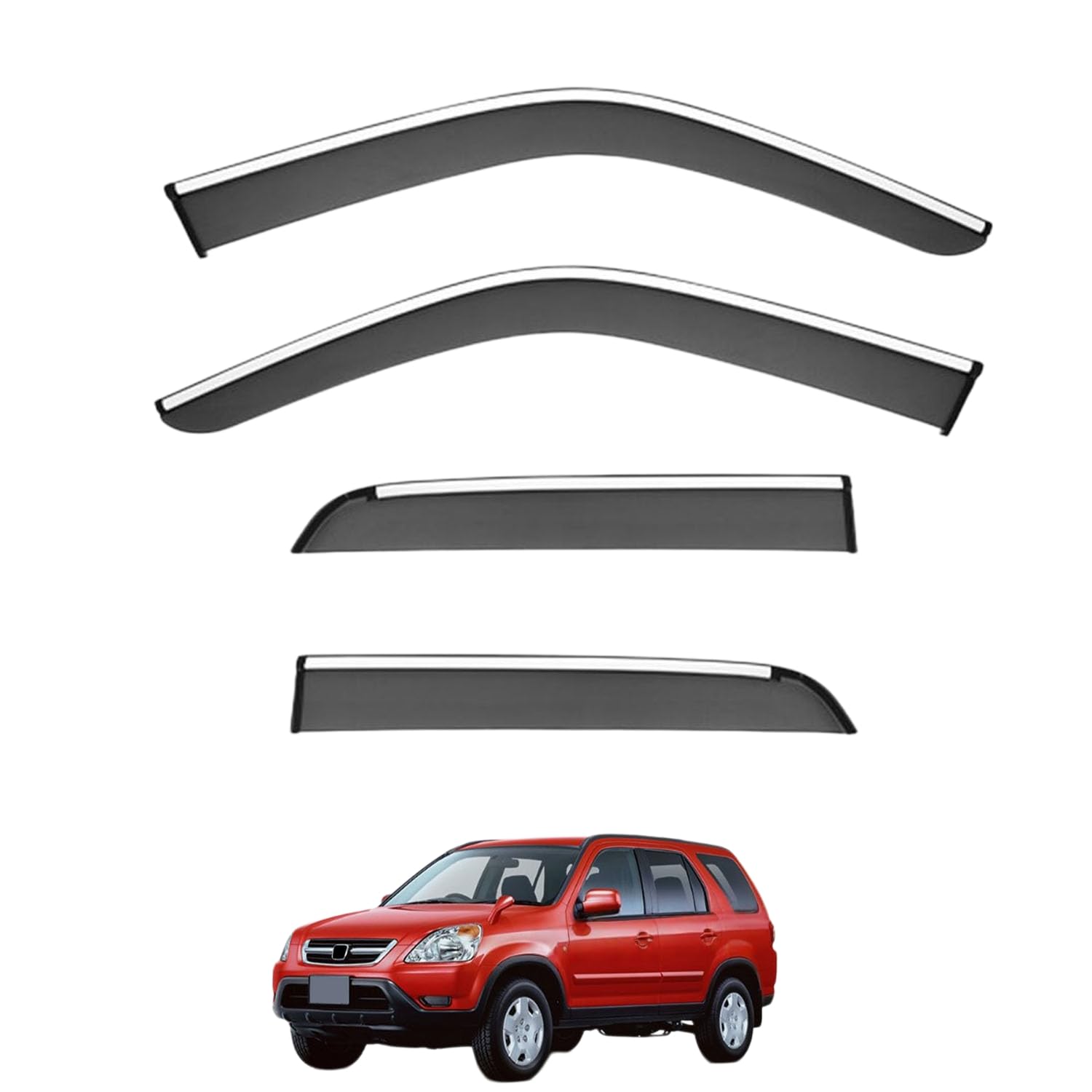 Rakuten - に適用 ホンダ CR-V RD 2002-2006 専用 ドアバイザー 車用レインガード 厳選アクリル製 防雨性 風切り音軽減 カスタムカーパーツ サイドバイザーセット 日よけ対策 通年使用 車外装備品 傷防止 簡単装着 視界を遮らない 結露除去 雨天走行