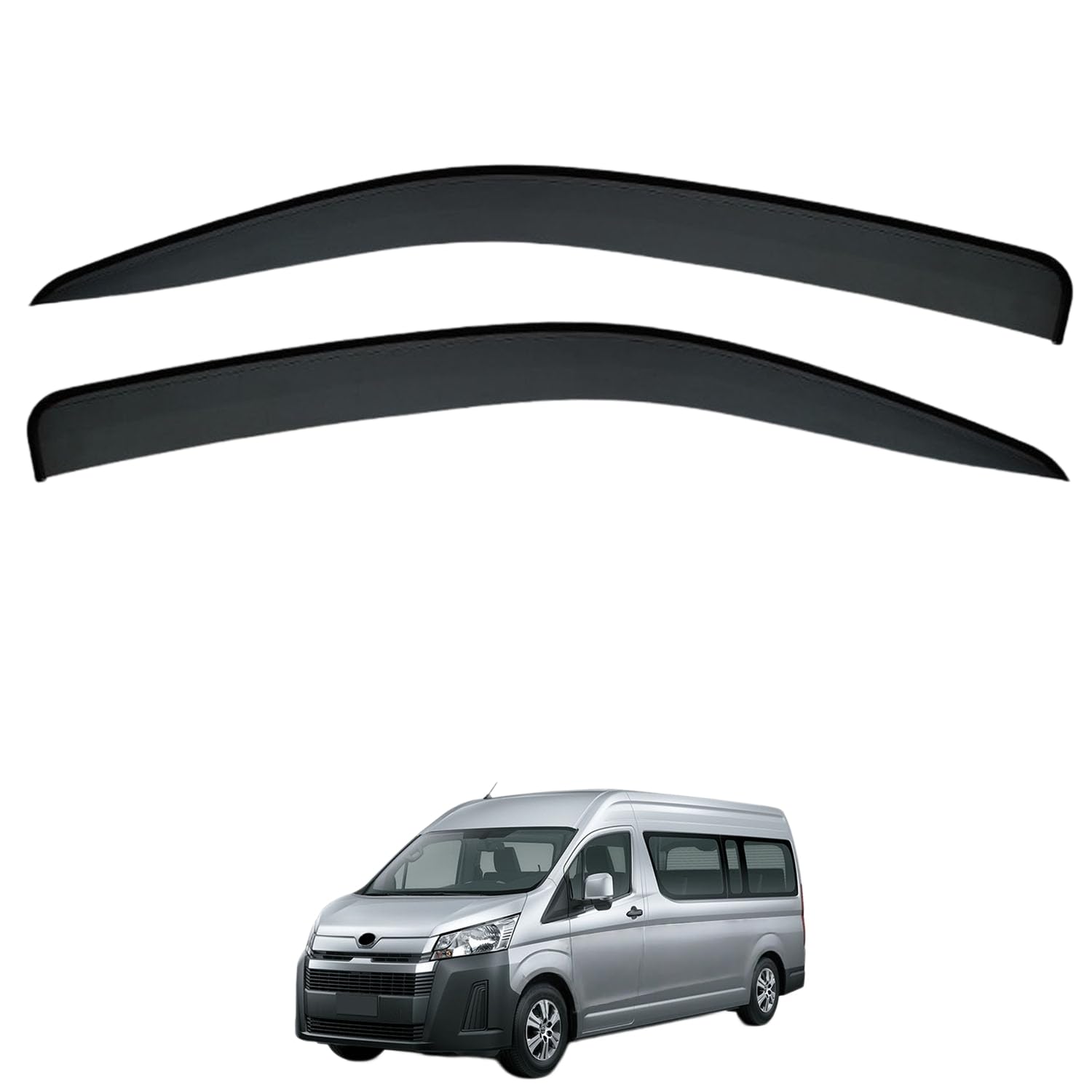 Rakuten - に適用 トヨタ ハイエース【2個】 H300 2019+ 専用 ドアバイザー 車用レインガード 厳選アクリル製 防雨性 風切り音軽減 カスタムカーパーツ サイドバイザーセット 日よけ対策 通年使用 車外装備品 傷防止 簡単装着 視界を遮らない 結露除去 雨天走行