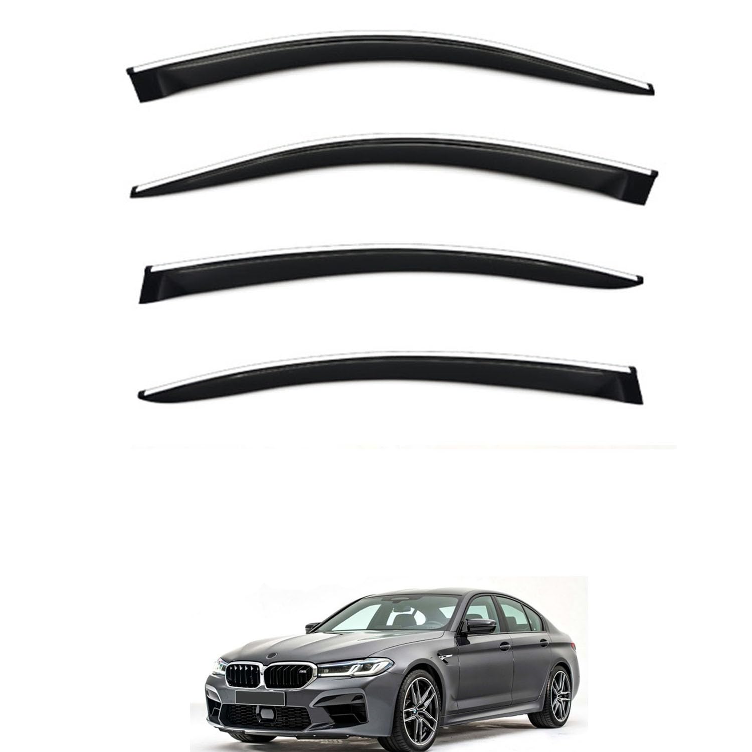 其它 - に適用 BMW M5 F90 2017-2023 専用 ドアバイザー 車用レインガード 厳選アクリル製 防雨性 風切り音軽減 カスタムカーパーツ サイドバイザーセット 日よけ対策 通年使用 車外装備品 傷防止 簡単装着 視界を遮らない 結露除去 雨天走行