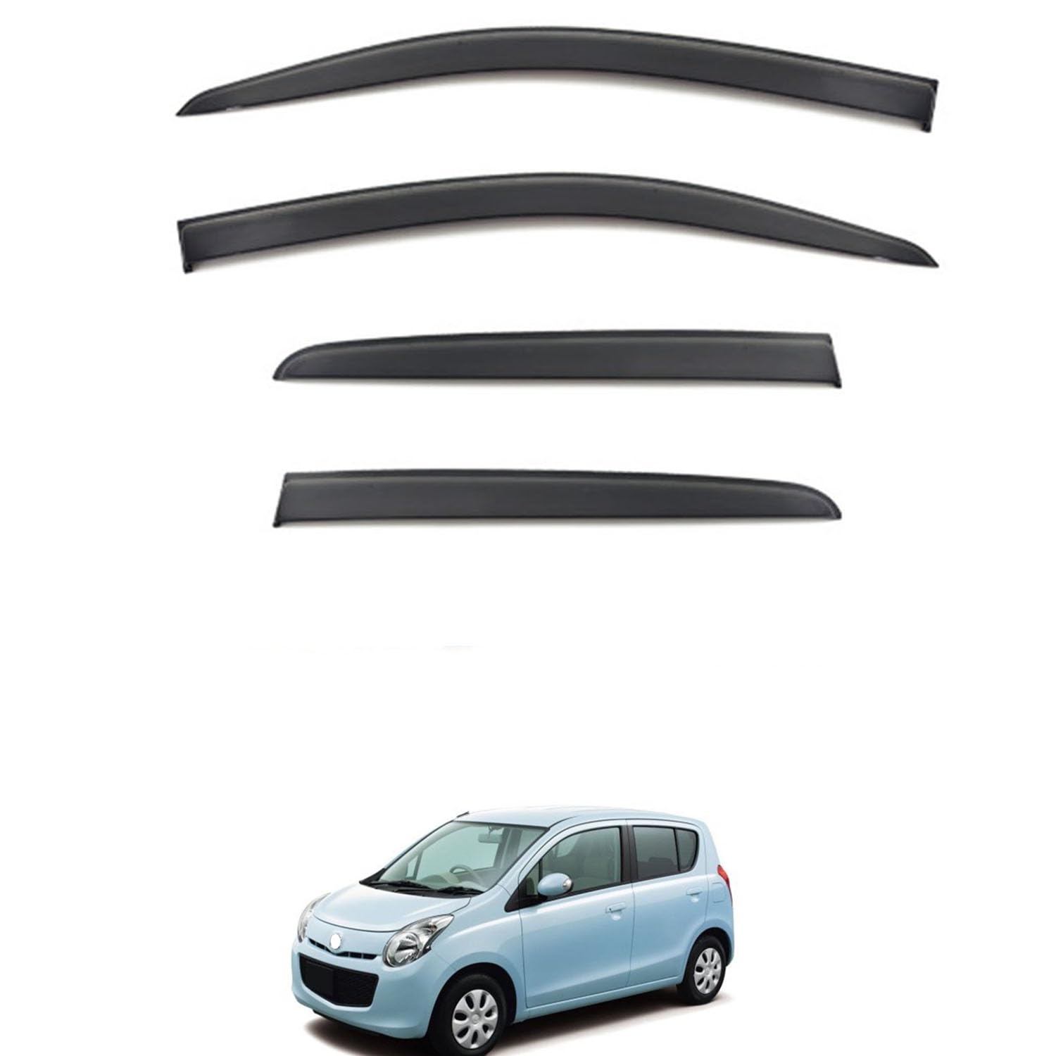 に適用 マツダ キャロル HB25-HB35 2009?2014 専用 ドアバイザー 車用レインガード 厳選アクリル製 防雨性 風切り音軽減 カスタムカーパーツ サイドバイザーセット 日よけ対策 通年使用 車外装備品 傷防止 簡単装着 視界を遮らない 結露除去 雨天走行