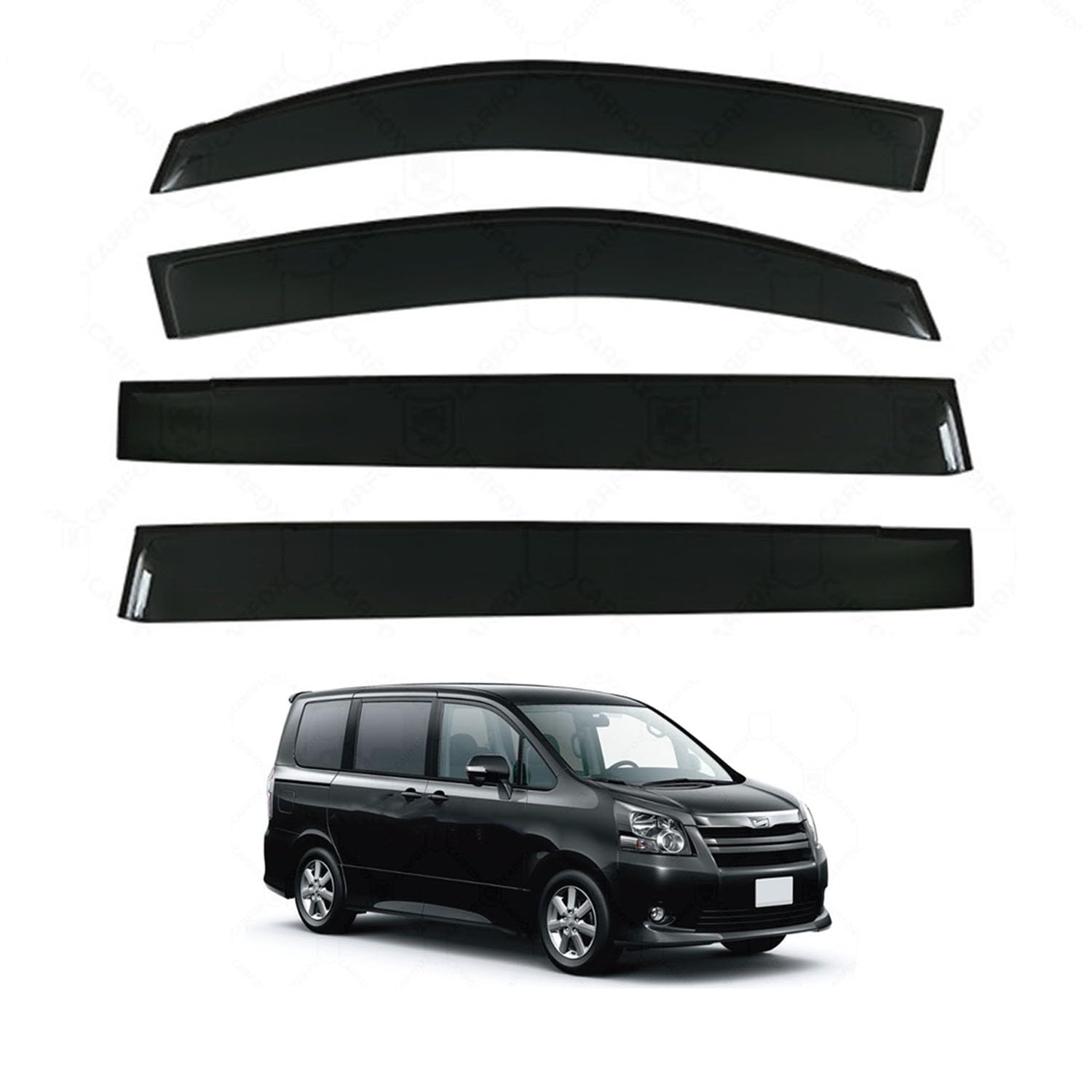 に適用 トヨタ ノア R70 2007-2013 専用 ドアバイザー 車用レインガード 厳選アクリル製 防雨性 風切り音軽減 カスタムカーパーツ サイドバイザーセット 日よけ対策 通年使用 車外装備品 傷防止 簡単装着 視界を遮らない 結露除去 雨天走行