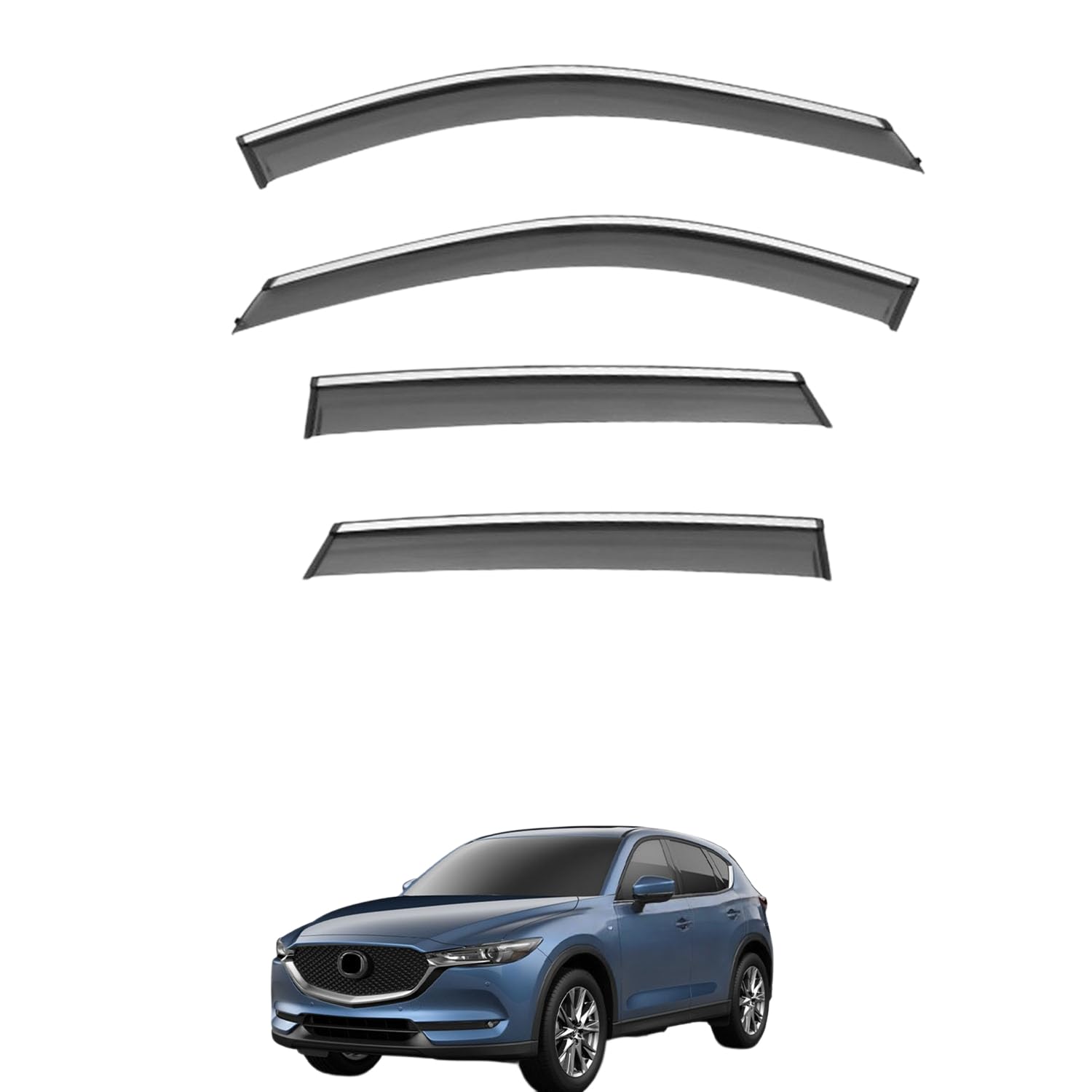 Rakuten - に適用 マツダ CX-5 KF 2017-2025 専用 ドアバイザー 車用レインガード 厳選アクリル製 防雨性 風切り音軽減 カスタムカーパーツ サイドバイザーセット 日よけ対策 通年使用 車外装備品 傷防止 簡単装着 視界を遮らない 結露除去 雨天走行
