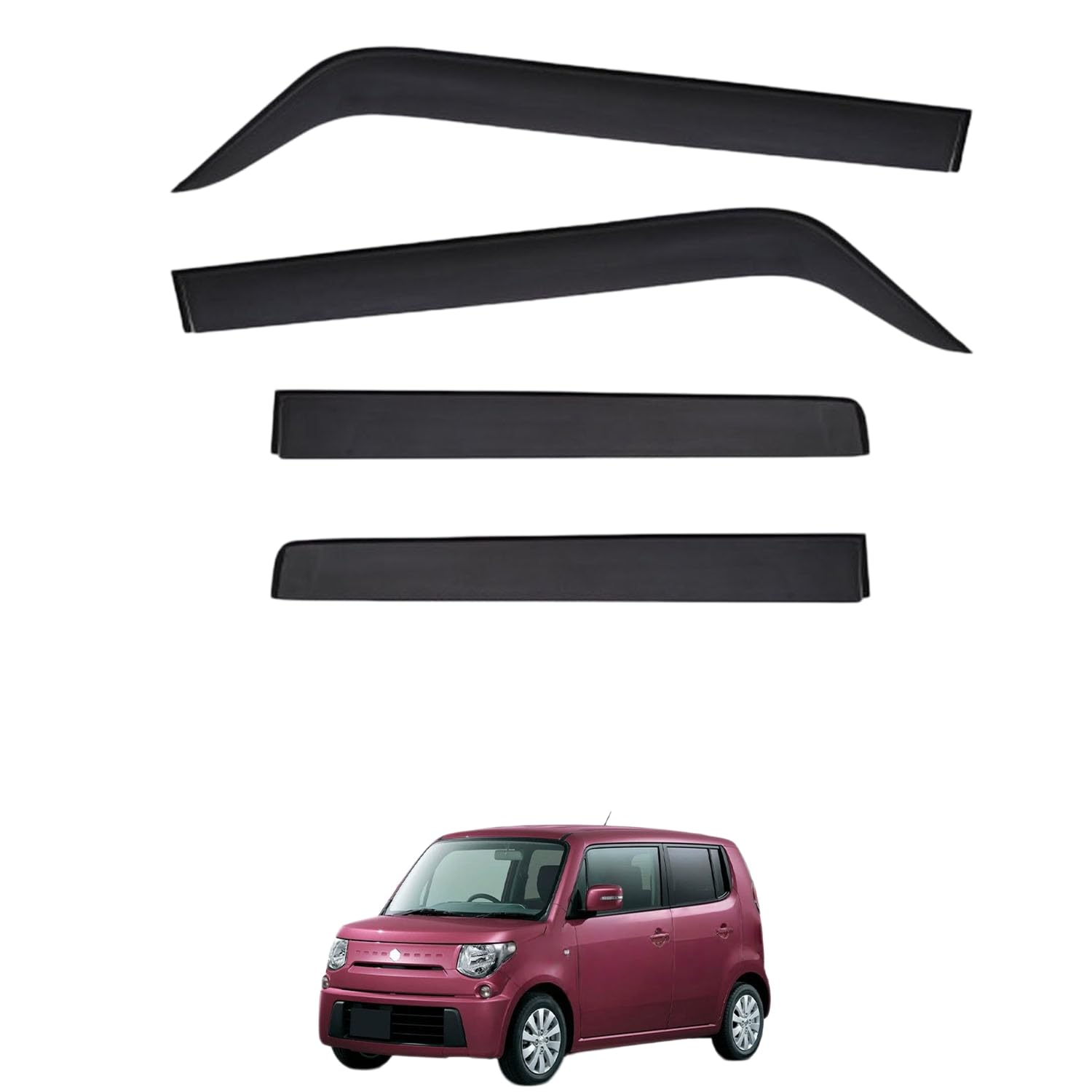 Rakuten - に適用 スズキ MRワゴン MF33S 2011-2017 専用 ドアバイザー 車用レインガード 厳選アクリル製 防雨性 風切り音軽減 カスタムカーパーツ サイドバイザーセット 日よけ対策 通年使用 車外装備品 傷防止 簡単装着 視界を遮らない 結露除去 雨天走行
