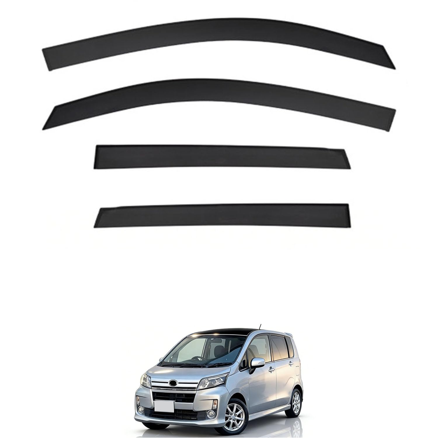 Rakuten - に適用 ダイハツ ムーヴ LA100S 2011-2014 専用 ドアバイザー 車用レインガード 厳選アクリル製 防雨性 風切り音軽減 カスタムカーパーツ サイドバイザーセット 日よけ対策 通年使用 車外装備品 傷防止 簡単装着 視界を遮らない 結露除去 雨天走行